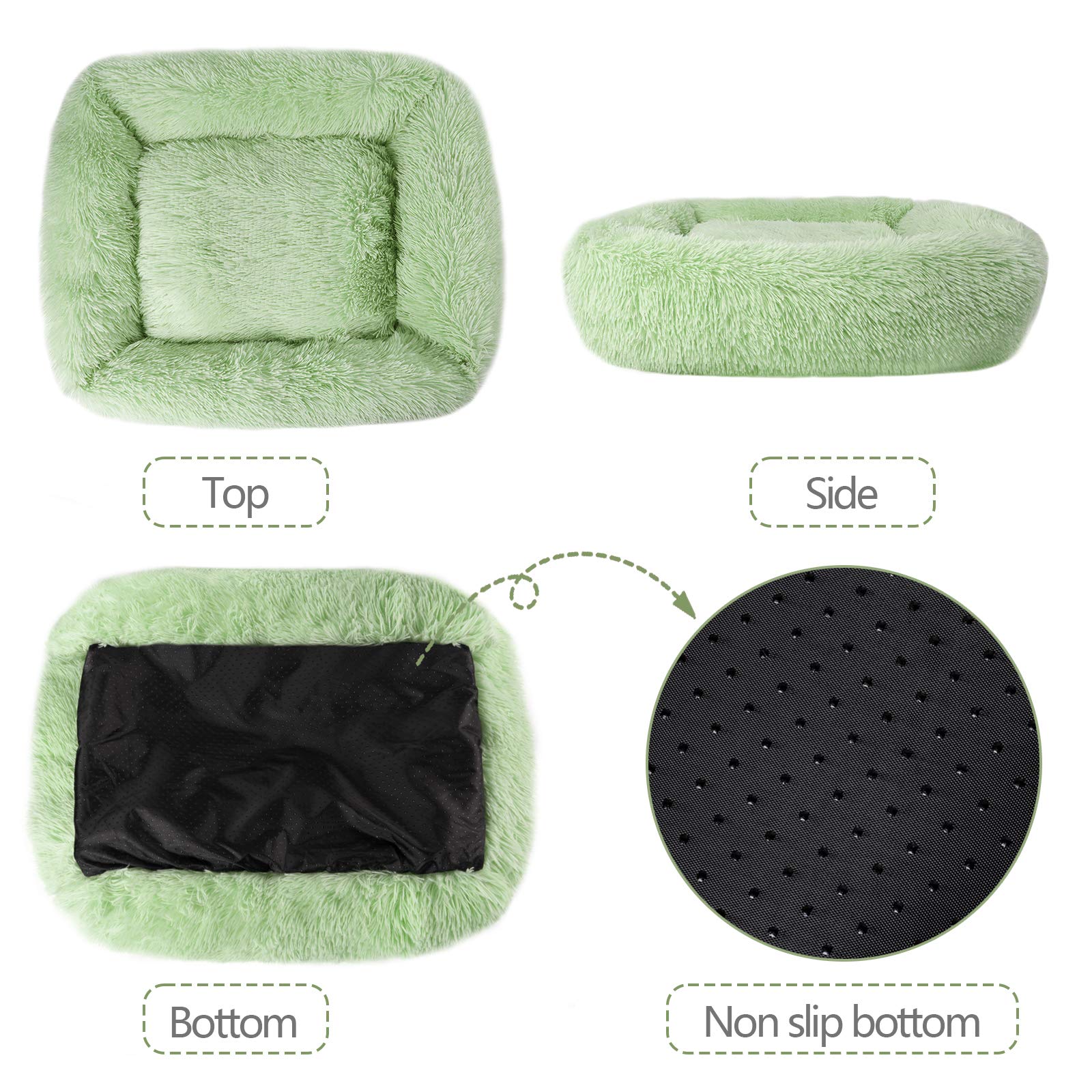 Lucky Monet Dog Bed For Medium Dogs - 26' X 22', Washable Calming Bed With Sides (M, Green)