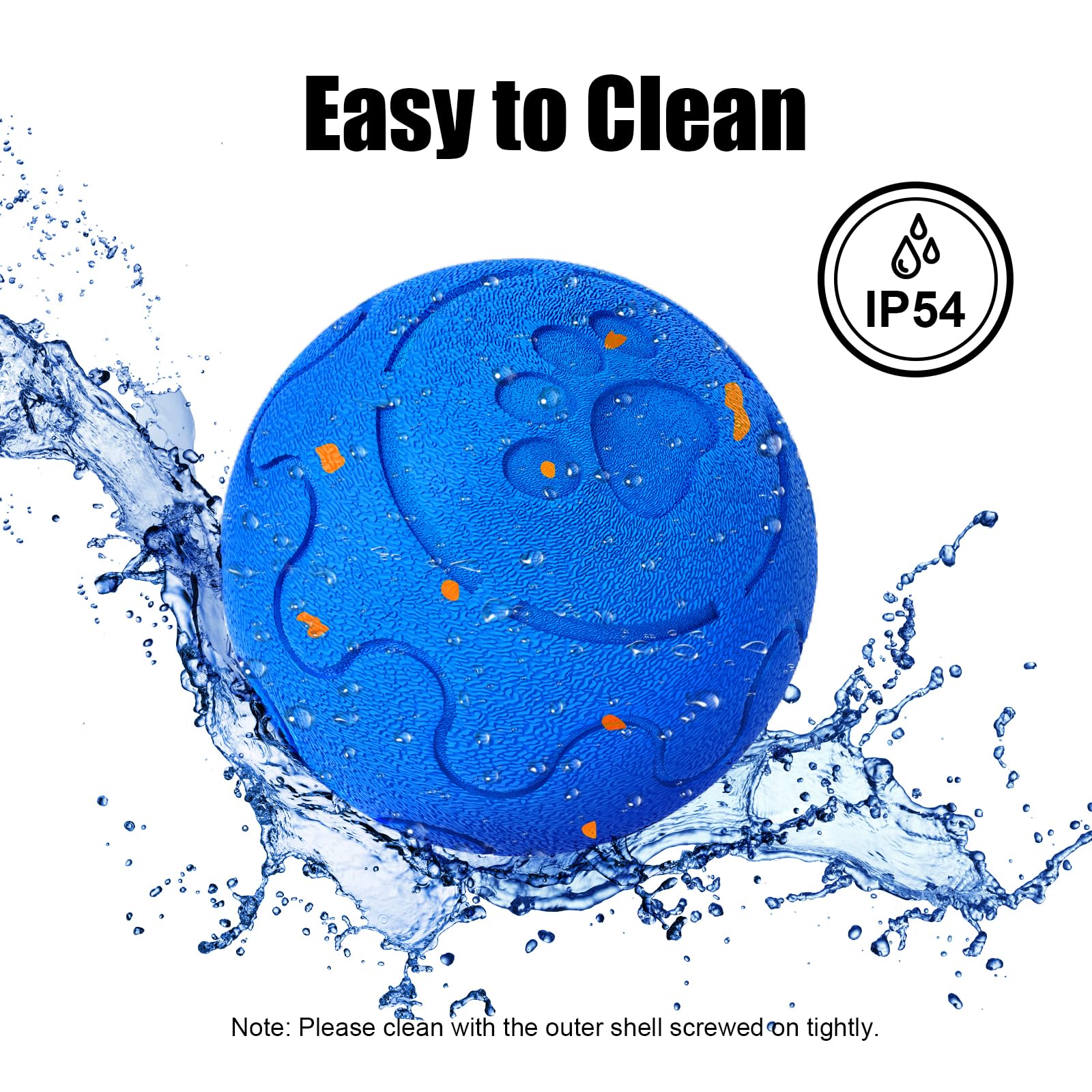 Shapana Interactive Dog Ball - Smart Toy for Medium & Large Dogs, E-TPU, Waterproof, Motion-Activated, Model O15, Blue