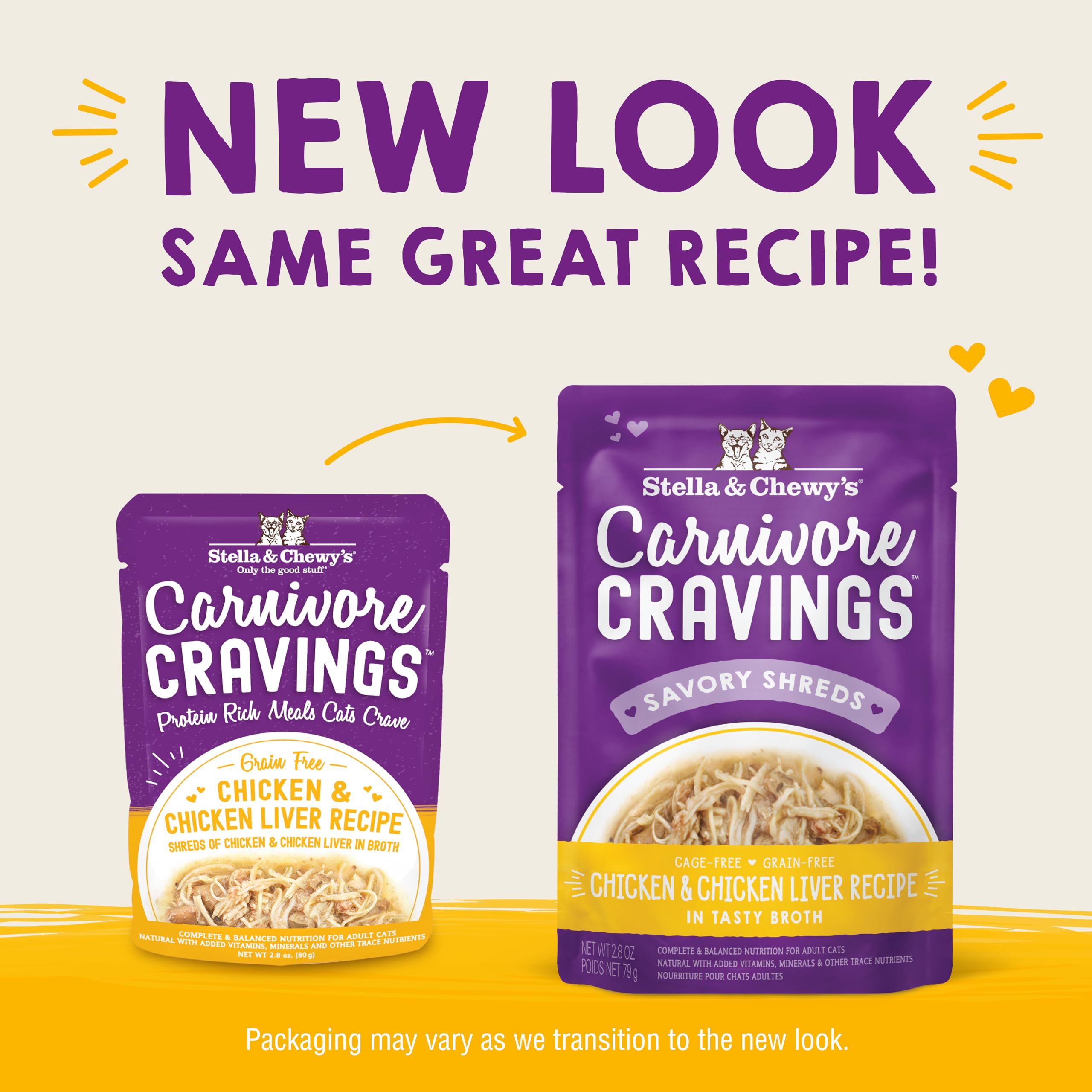 Stella & Chewys Carnivore Cravings Wet Cat Food - Premium Pouches - Grain Free, High Protein Chicken & Chicken Liver - Perfect