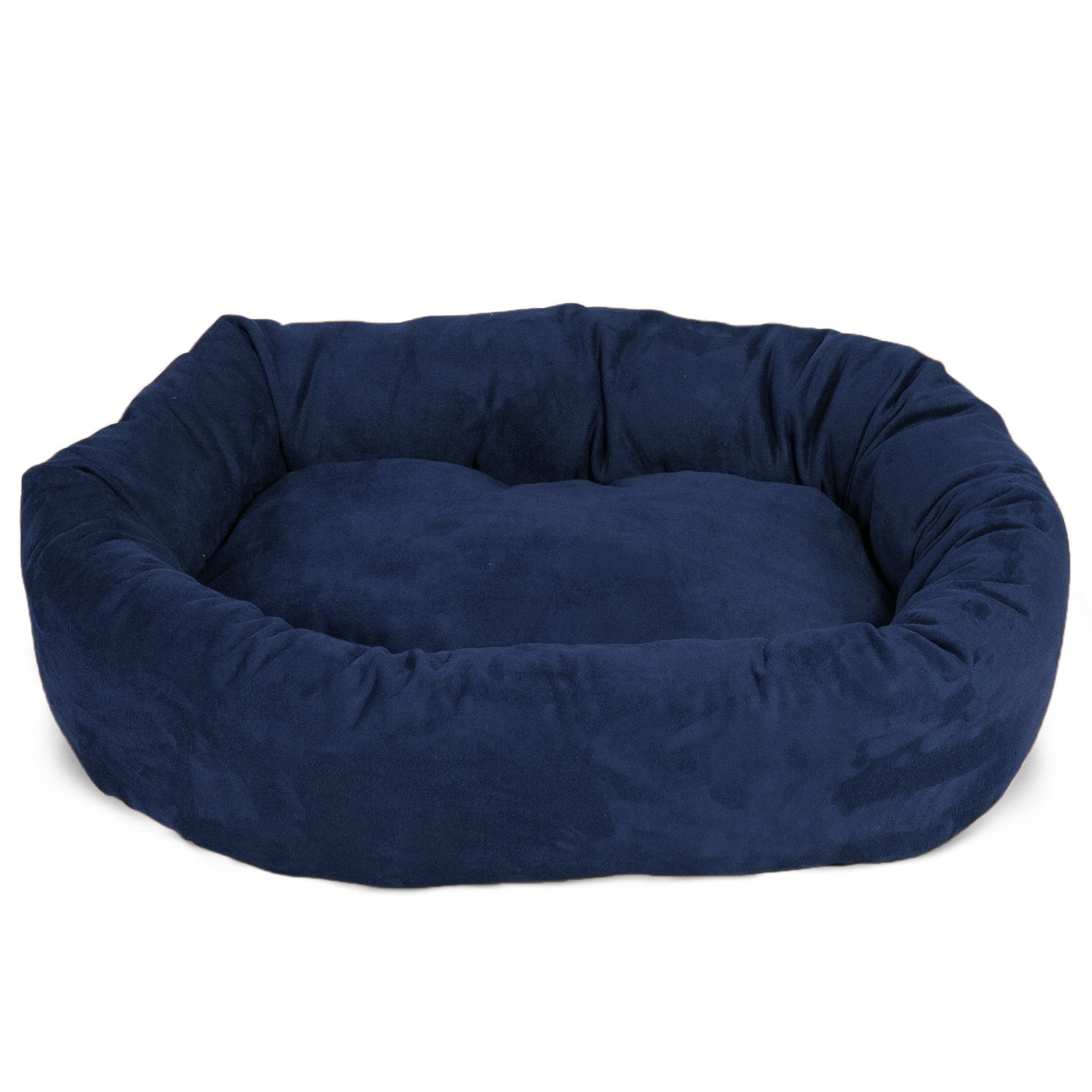 Majestic Pet 52 Inch Suede Calming Dog Bed Washable - Cozy Soft Round Dog Bed With Spine Support For Dogs To Rest Their Head - F