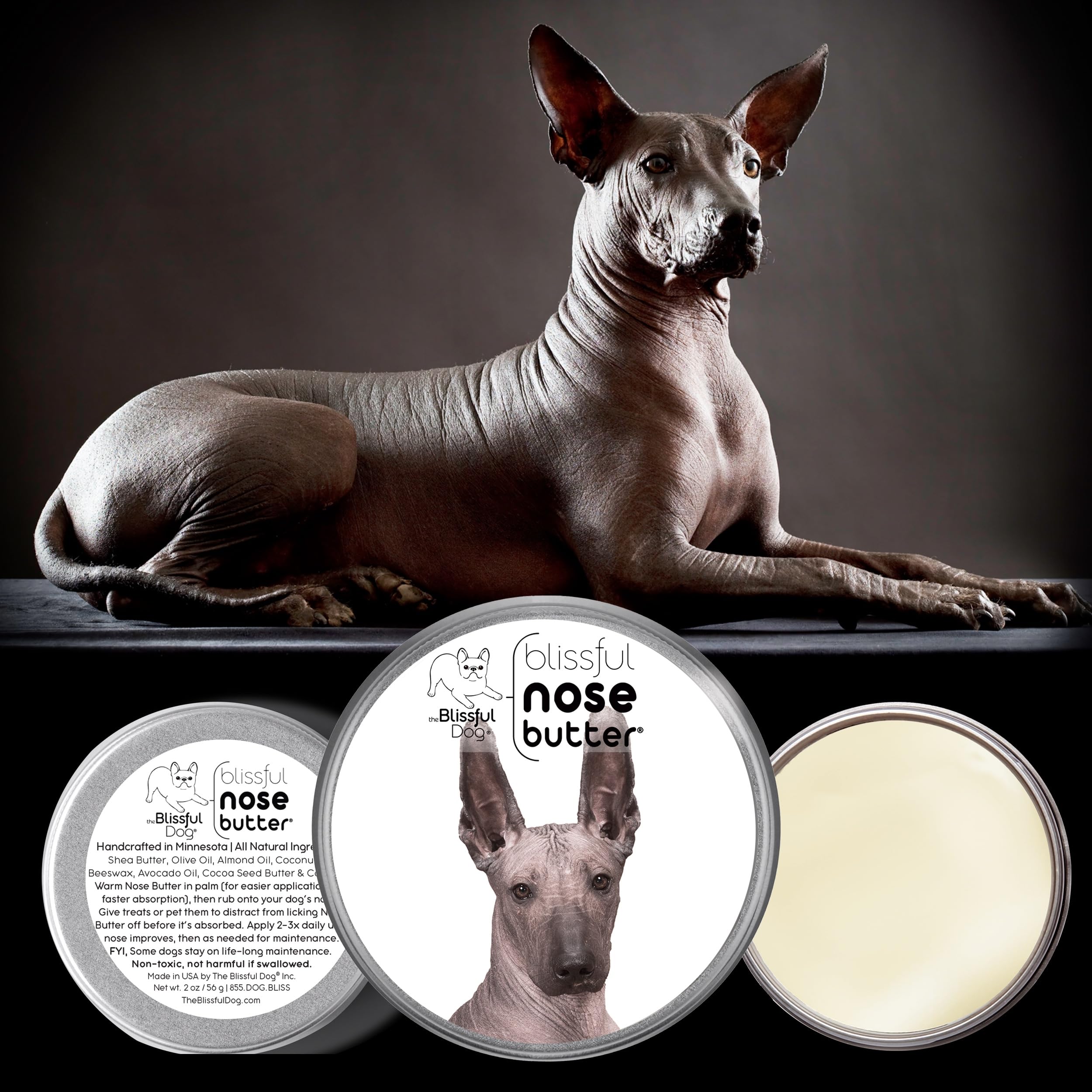 The Blissful Dog Xoloitzcuintli Unscented Nose Butter - Dog Nose Butter, 1 Ounce