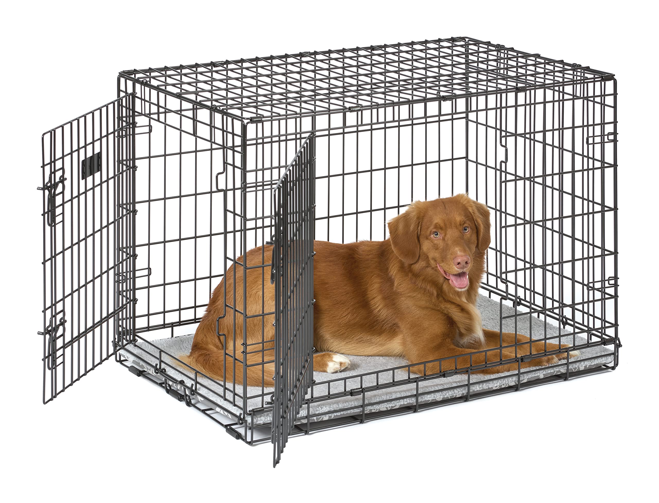 Midwest Homes For Pets Quiet Time Reversible Crate Pan Cover 36' Gray Floral/Fleece