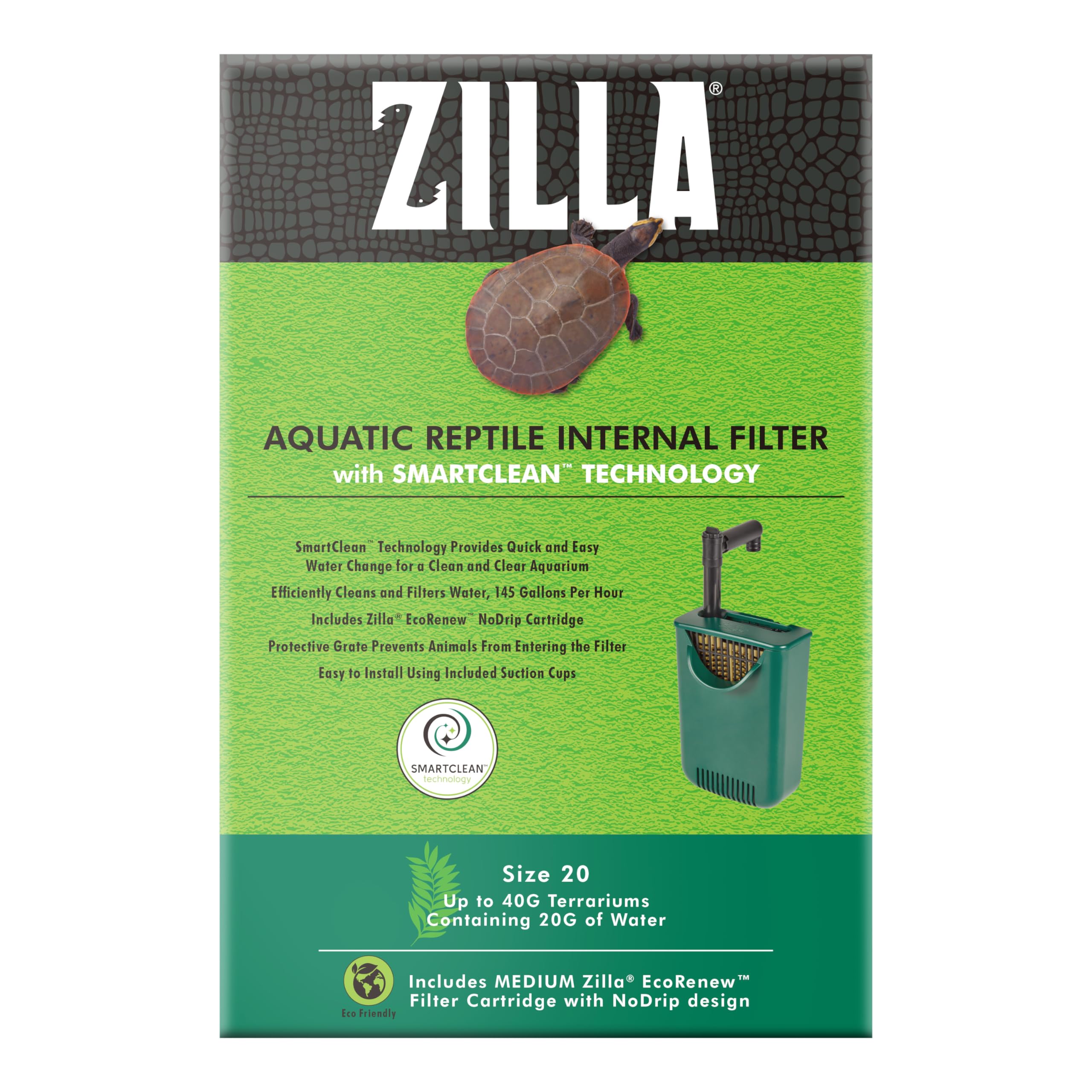 Zilla Aquatic Reptile Internal Filter With Smartclean Technology