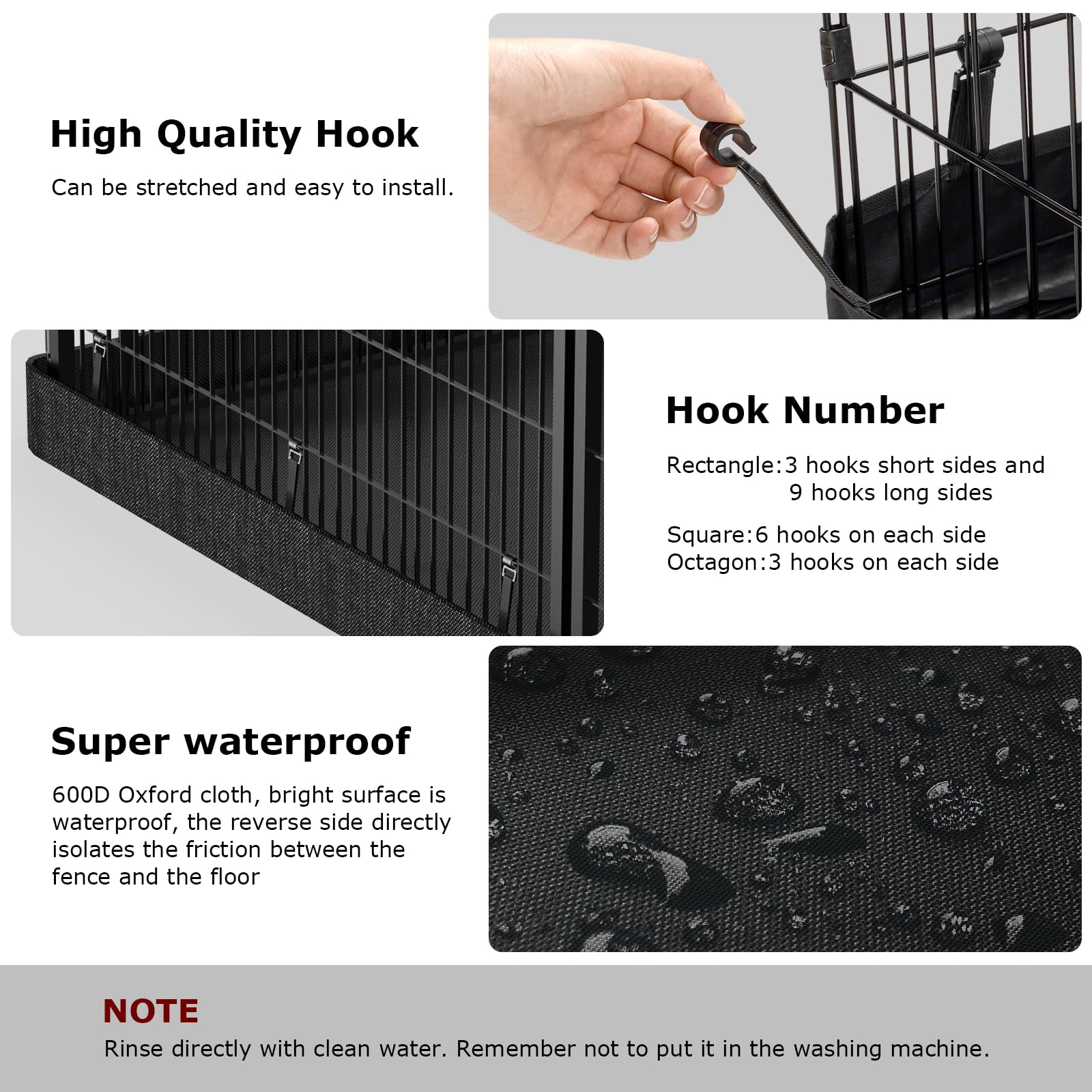 Pjyucien Dog Playpen Bottom Pad - Stabilize The Dog Play Pen, Easy To Clean And Waterproof, Fits Most 8 Panels 24 Inch Width Met