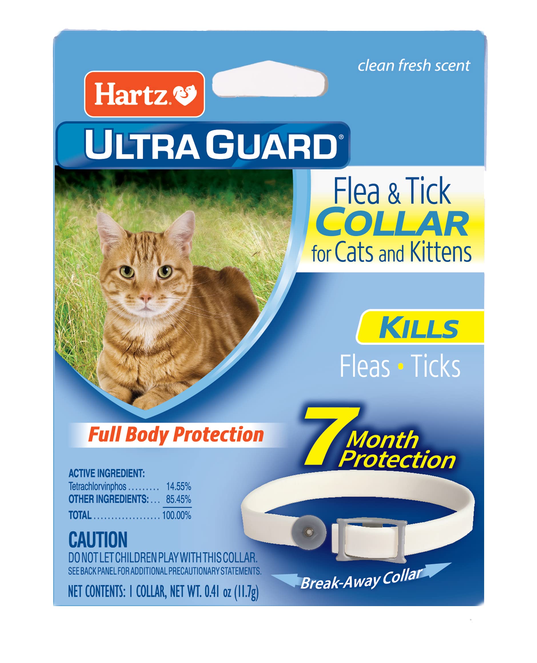 Hartz Ultraguard Flea & Tick Collar For Cats And Kittens, 7 Month Flea And Tick Protection And Prevention, White