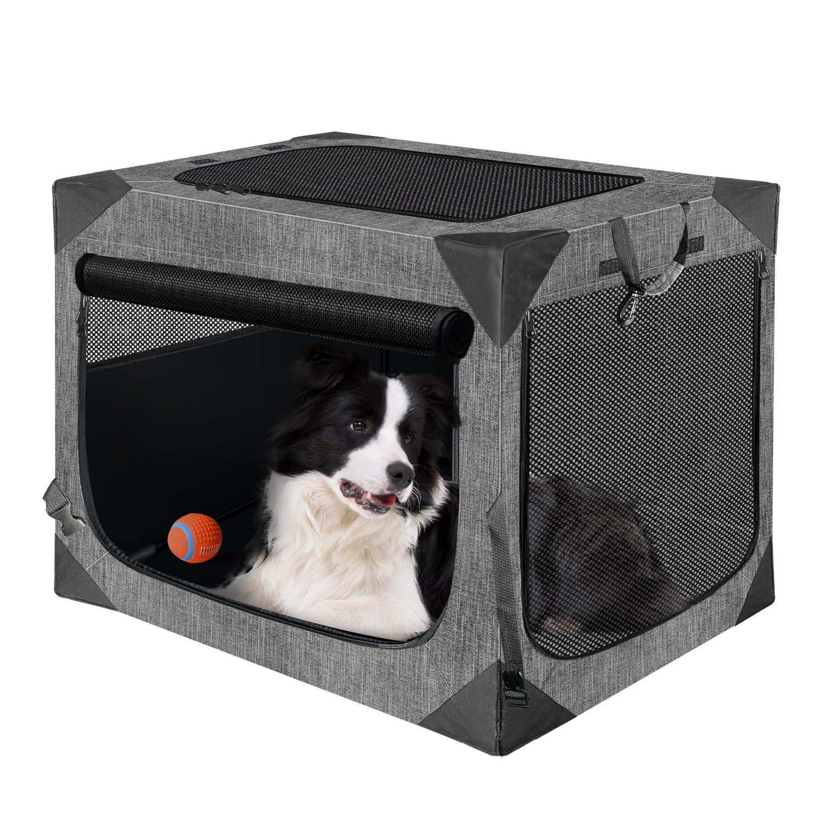 Nottia Dog Crates,Collapsible Soft Travel Crate for Large Dogs (3 Year Warranty), Indoor & Outdoor Portable Pet Kennel with Chew