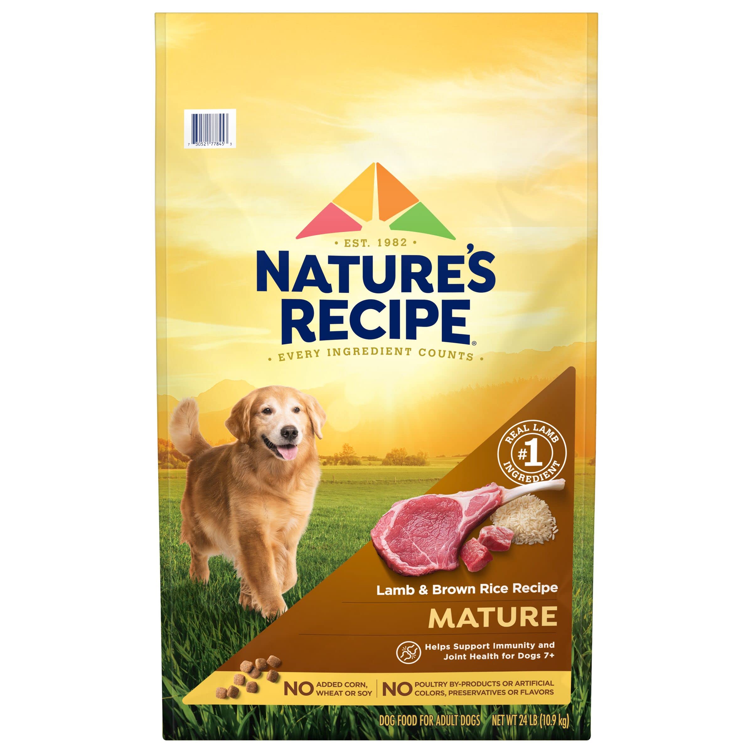 Natures Recipe Mature Lamb & Brown Rice Recipe Dry Dog Food, 24 lb. Bag