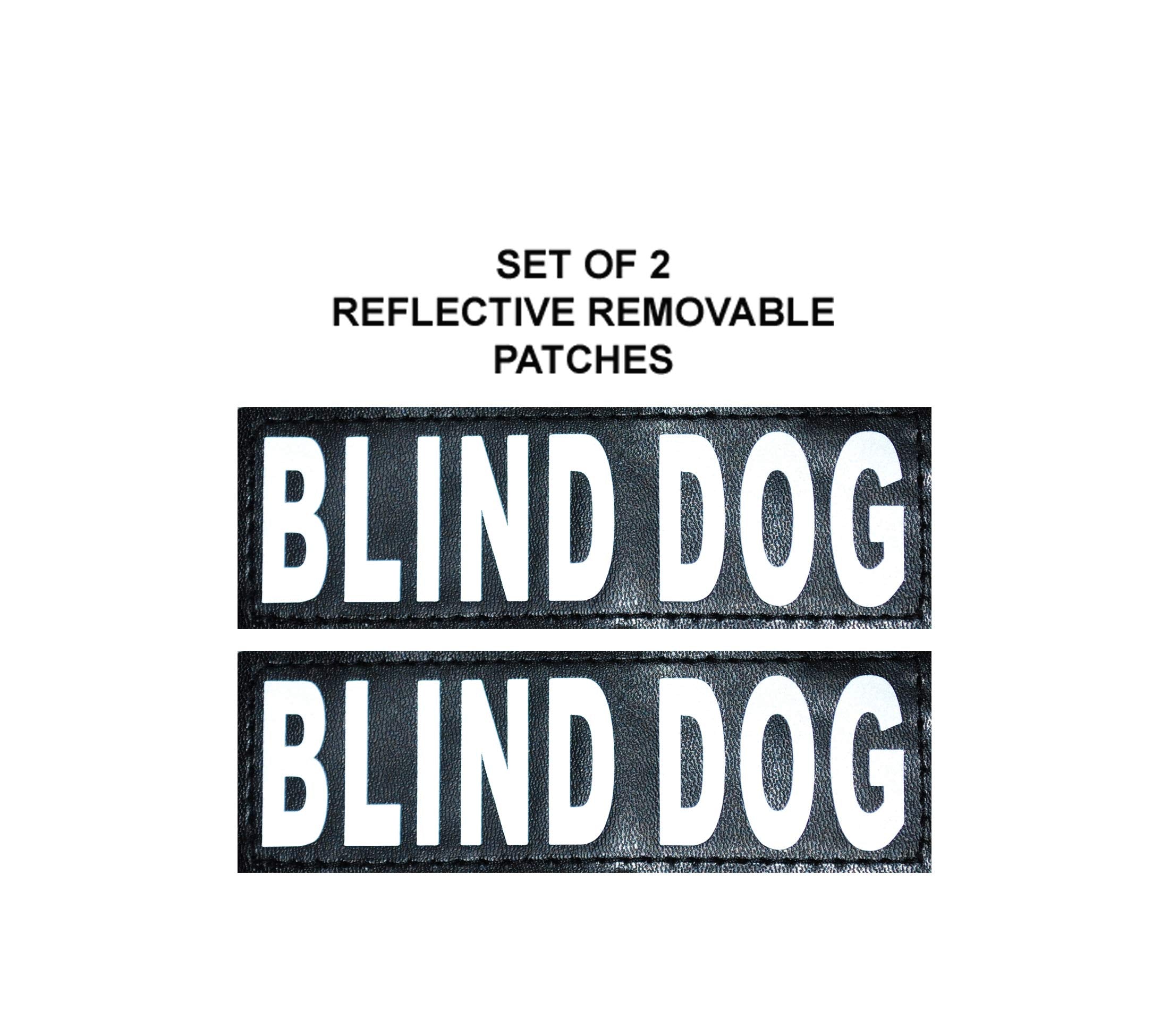 Doggie Stylz Blind Dog Vest Harness with Removable Patches and Reflective Trim. Comes with 2 Blind Dog Reflective Hook and Loop