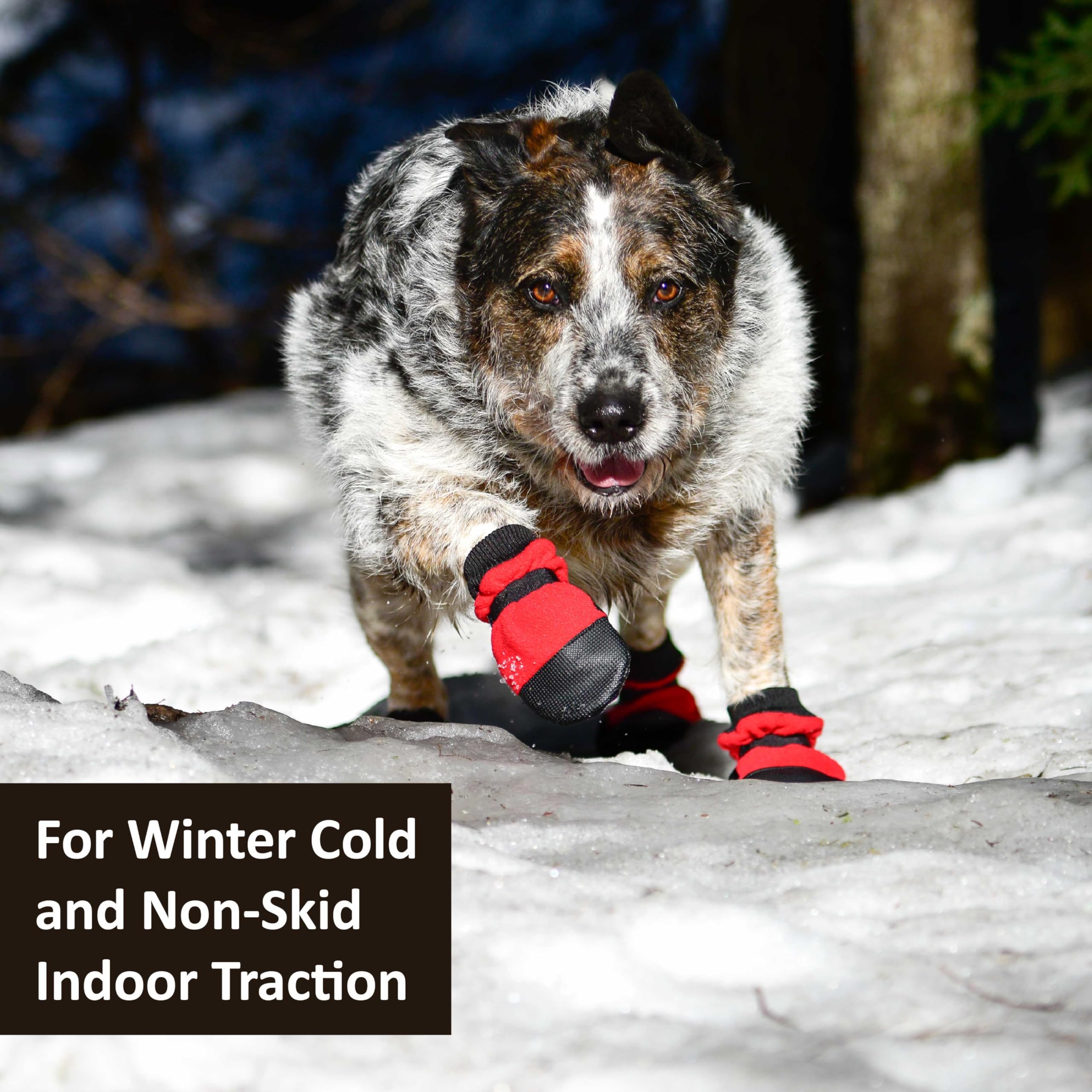 Muttluks, Hott Doggers Dog Boots with Non-Skid Vinyl Soles for Indoor or Outdoor Use - 4 Boots