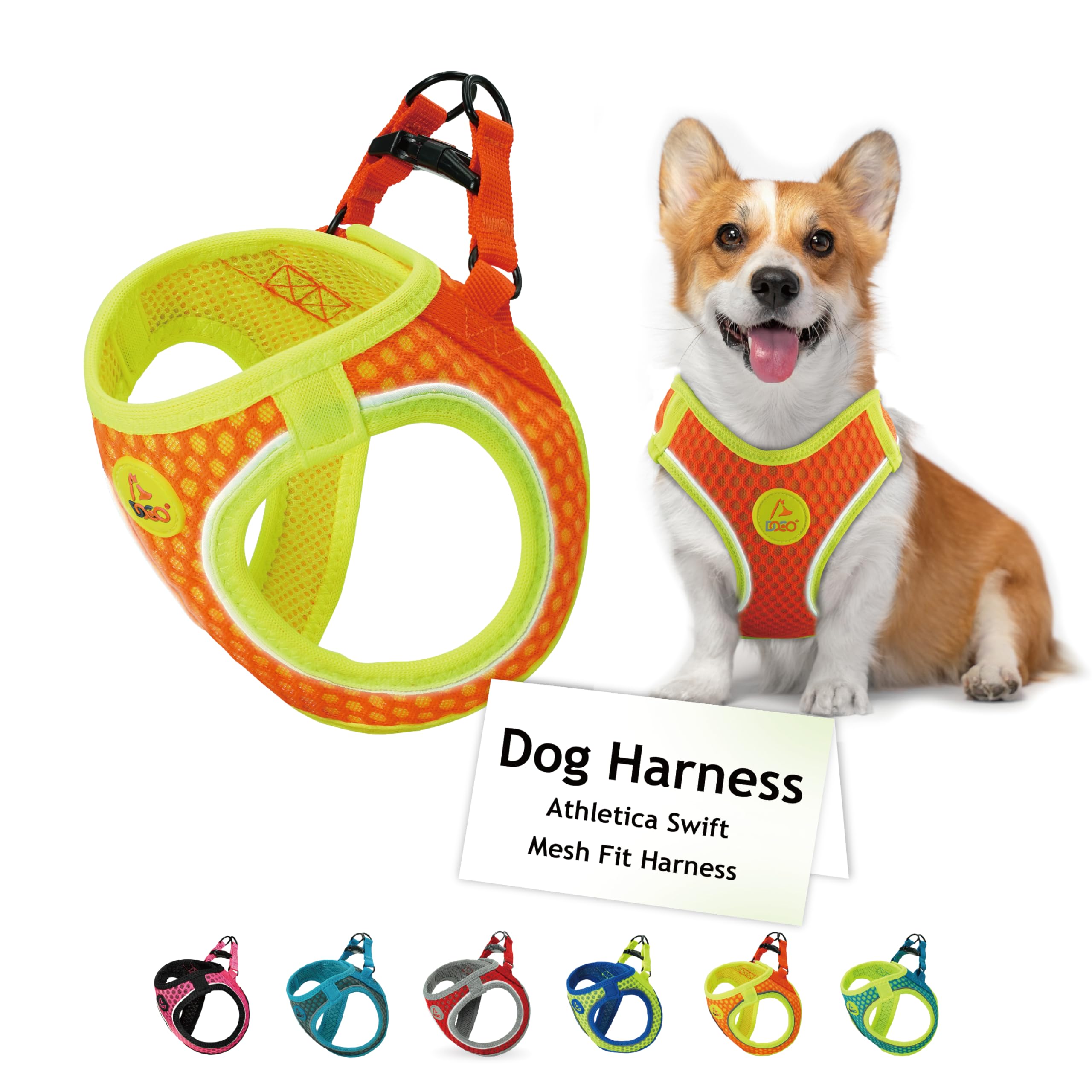 DOCO Dog Harness (Chest 13.5-14, Weight 4-6 lbs) Athletica Adjustable Heavy Duty No Choke Puppy Vest for Small Dogs Lightweight 