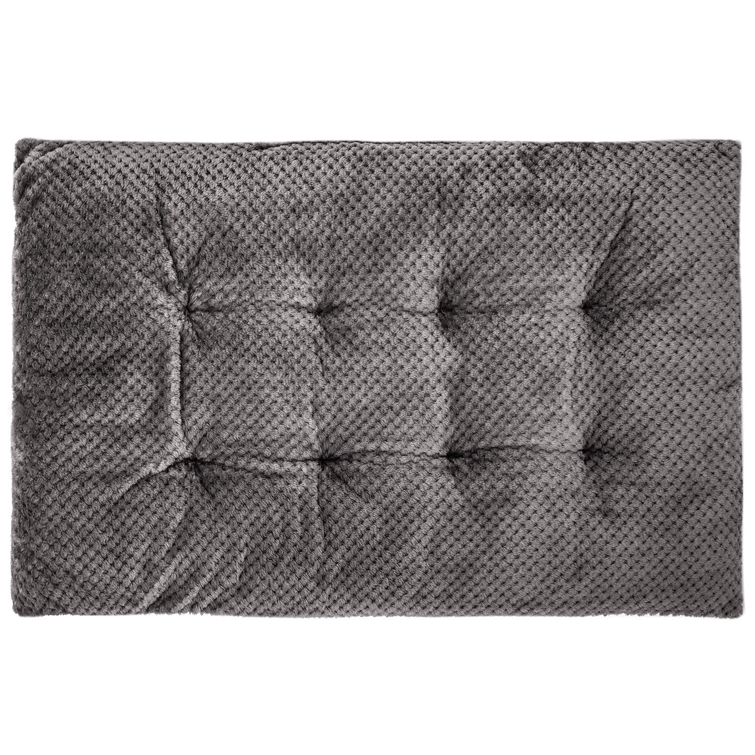 WONDER MIRACLE Fuzzy Deluxe Pet Bed, Plush Dog/Cat Bed, 23" x 35", L-Eagle Grey, Machine Wash & Dryer Friendly