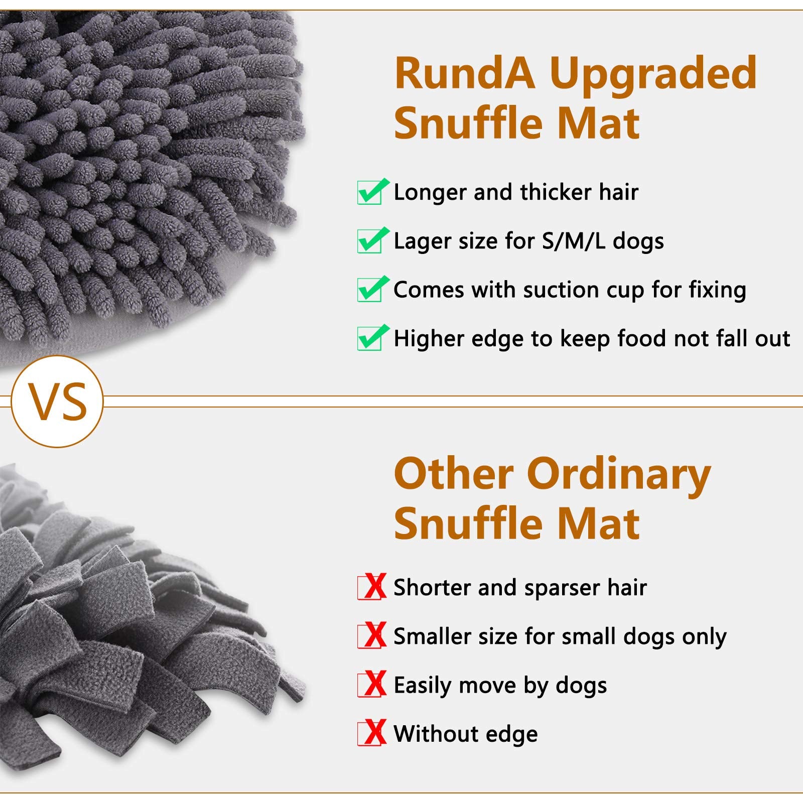 Rundik Snuffle Mat for Dogs, 20 x 28 Dog Sniffing Interactive Feeding Game Boredom, Puzzle Toys Encourages Natural Foraging