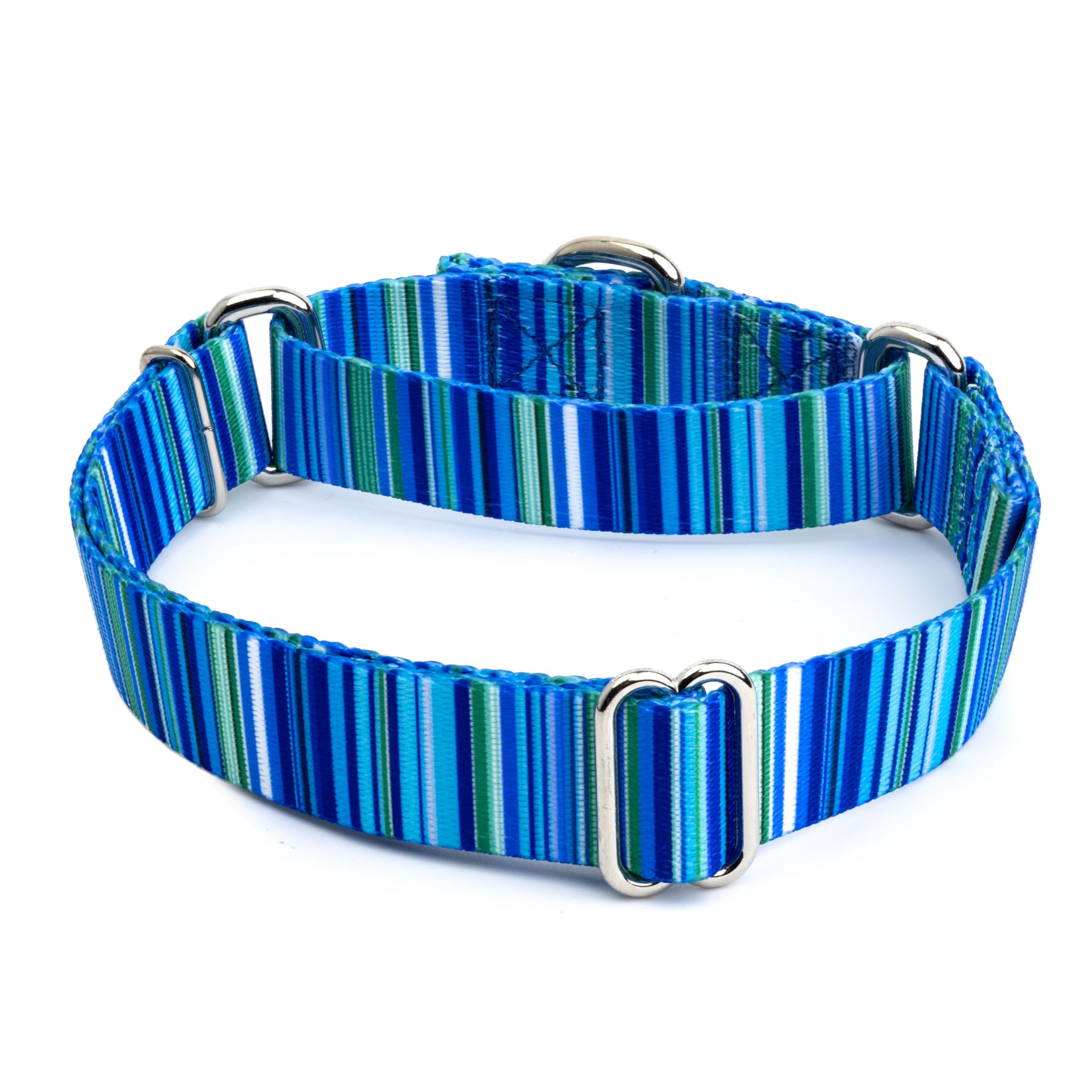 Country Brook Petz - Blue Serape Martingale Dog Collar - Country And Western Collection Featuring Rustic Designs (1 Inch, Medium