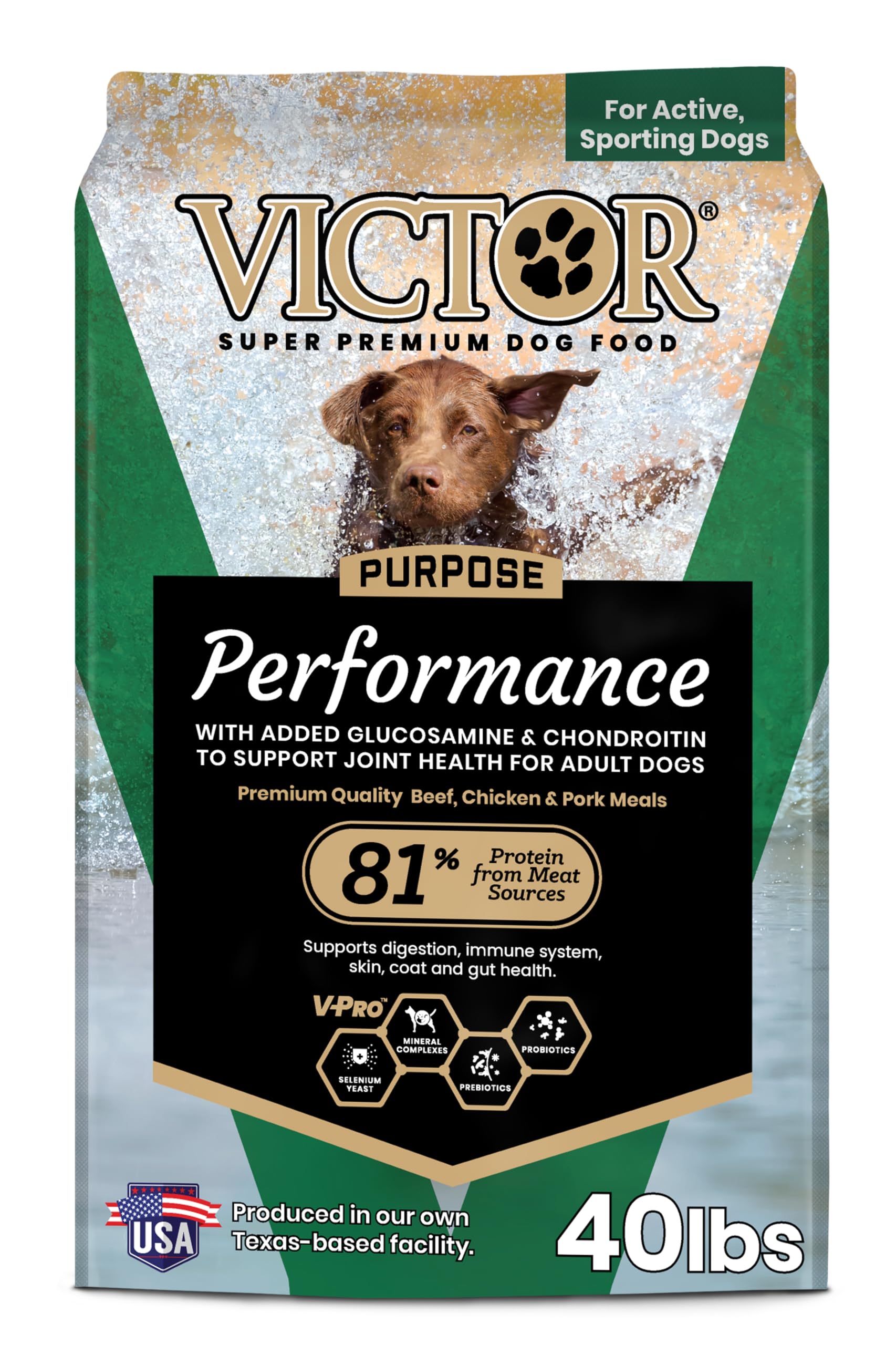Victor Super Premium Dog Food - Performance Dry Dog Food - 26% Protein for Active Adult Dogs - Includes Glucosamine and Chondroi