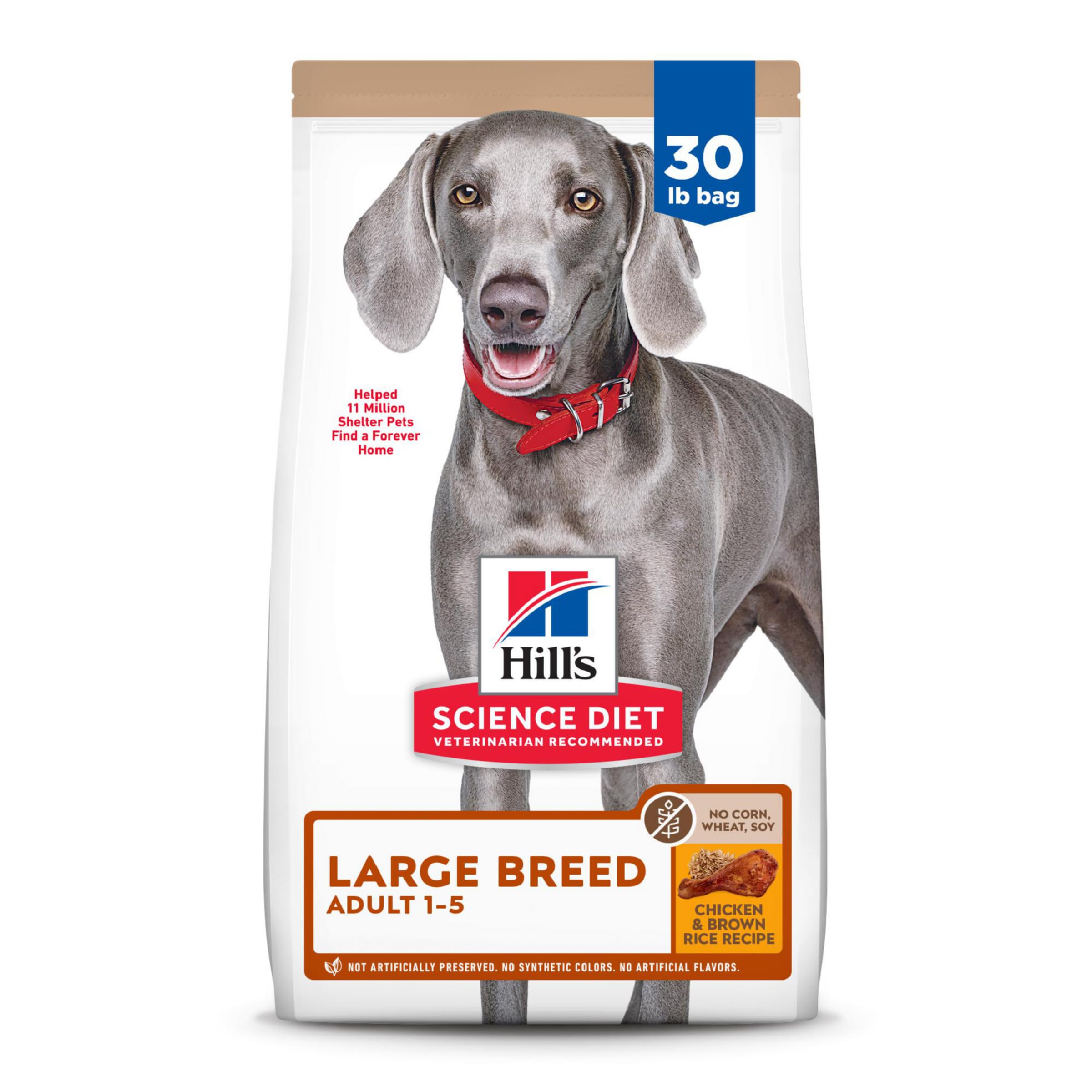 Hills Science Diet Large Breed, Adult 1-5, Large Breed Premium Nutrition, Dry Dog Food, No Corn, Wheat, Soy Chicken & Brown Ric