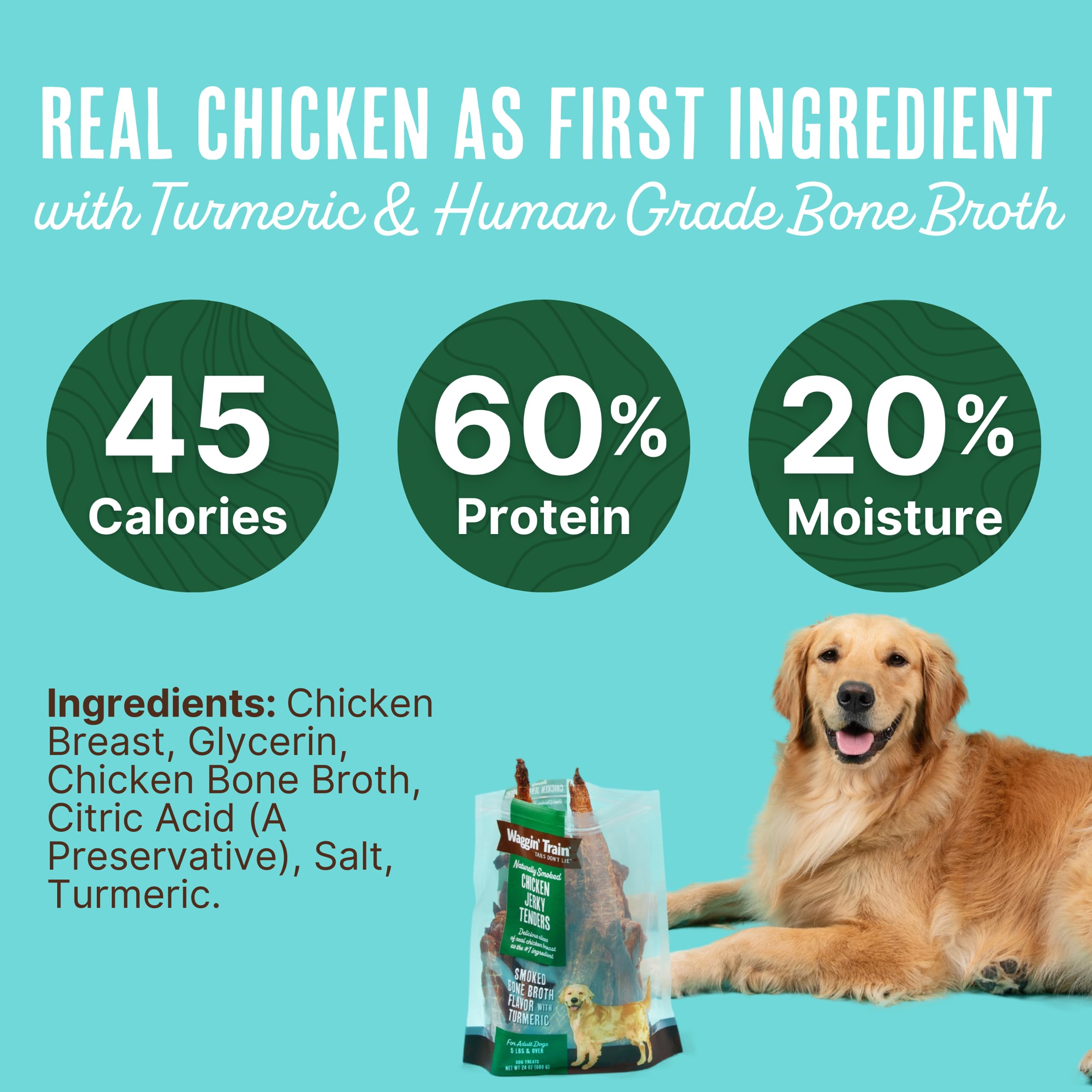 Waggin' Train Chicken Jerky Tenders for Dogs, Grain-Free, High Protein, 12 oz Pouch