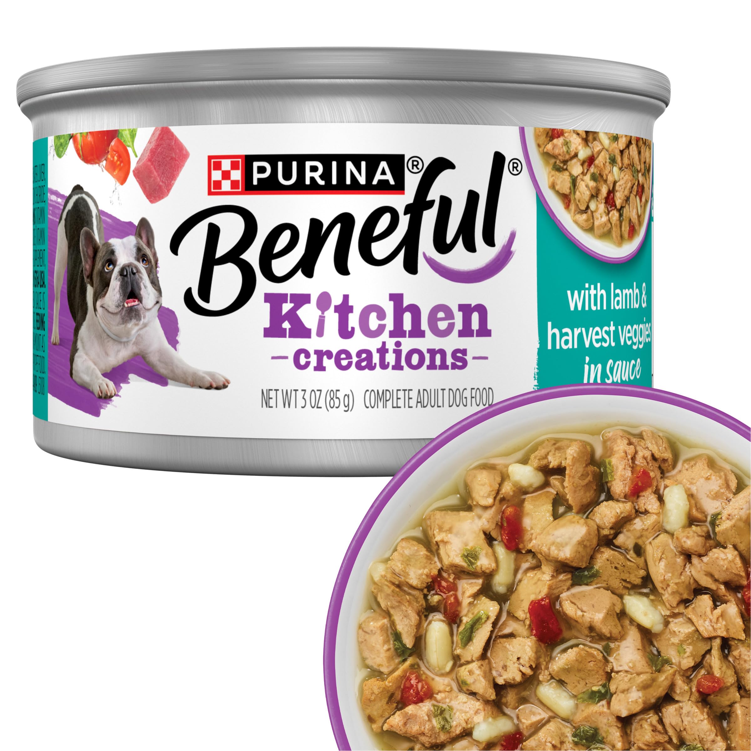 Beneful Purina Wet Dog Food, Medleys Mediterranean Style with Lamb in Sauce - (Pack of 12) 3 oz. Cans