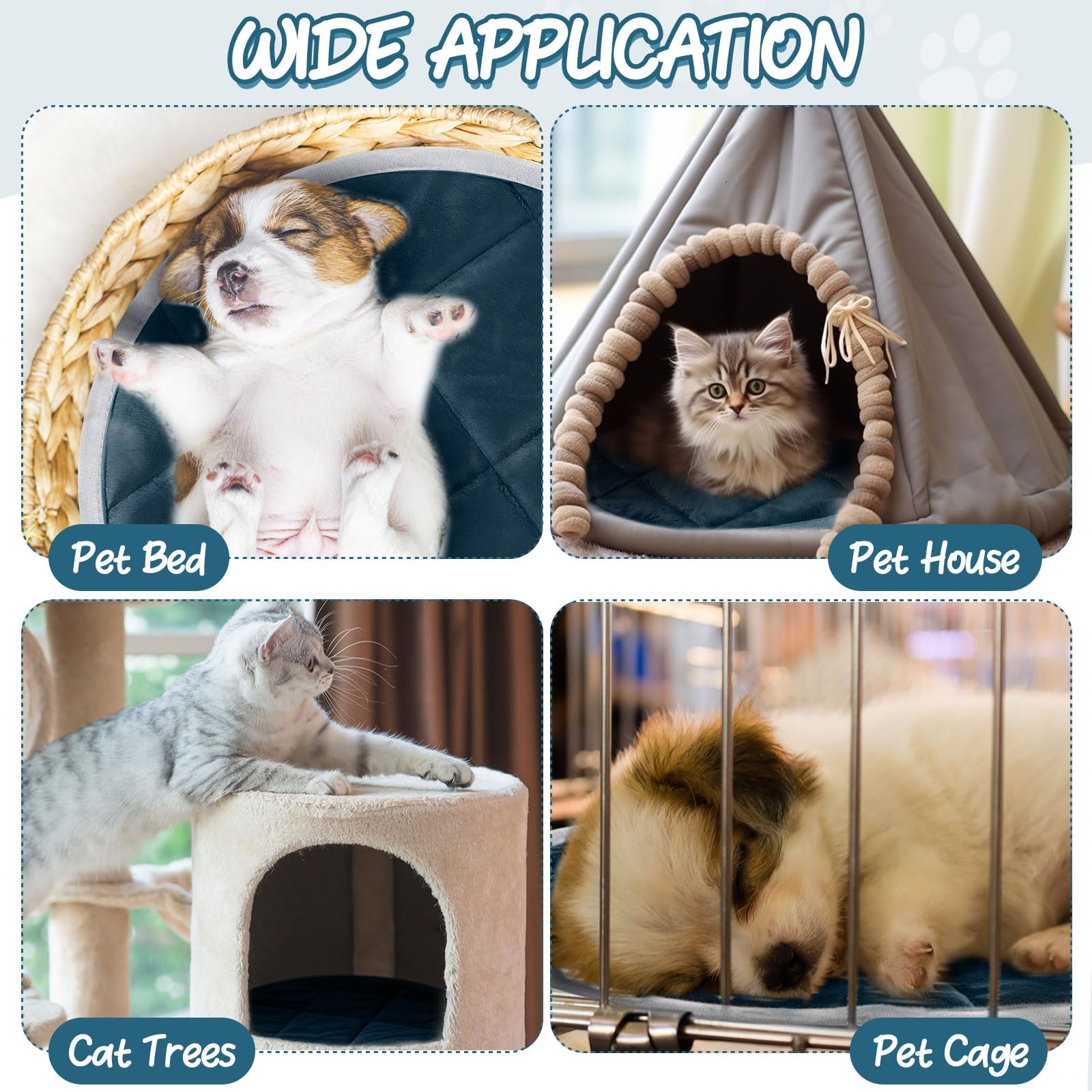 Drydiet 2 Pcs Cat Heating Pad Round 16 Inch Self Heating Cat Mat Washable Heated Bed Anti Slip Warming Pad Pet Bed Mat For Kenne