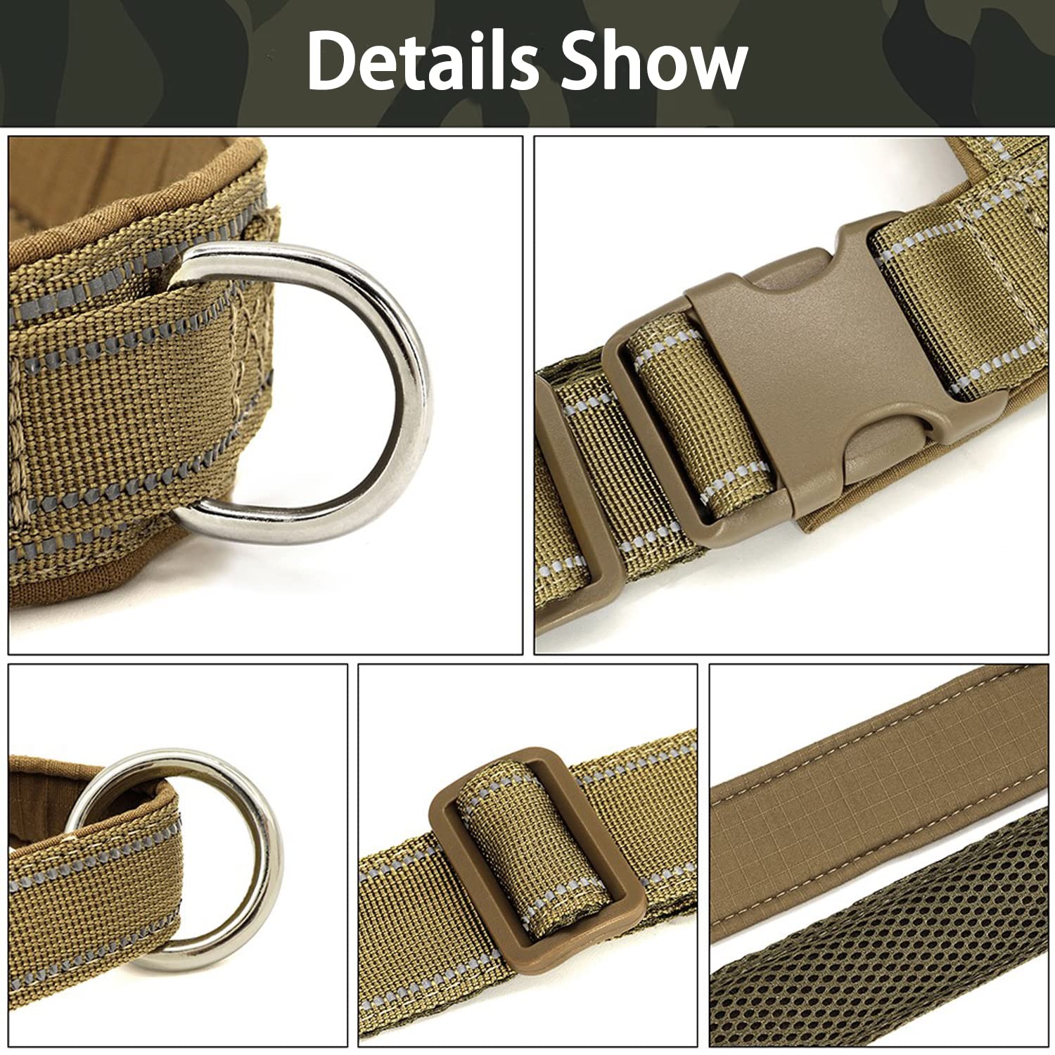 Qifbyfb No Pull Dog Harness For Medium Large Dog, Reflective Escape Proof Adjustable No Pulling Dog Harness, Dog Harness Brown L