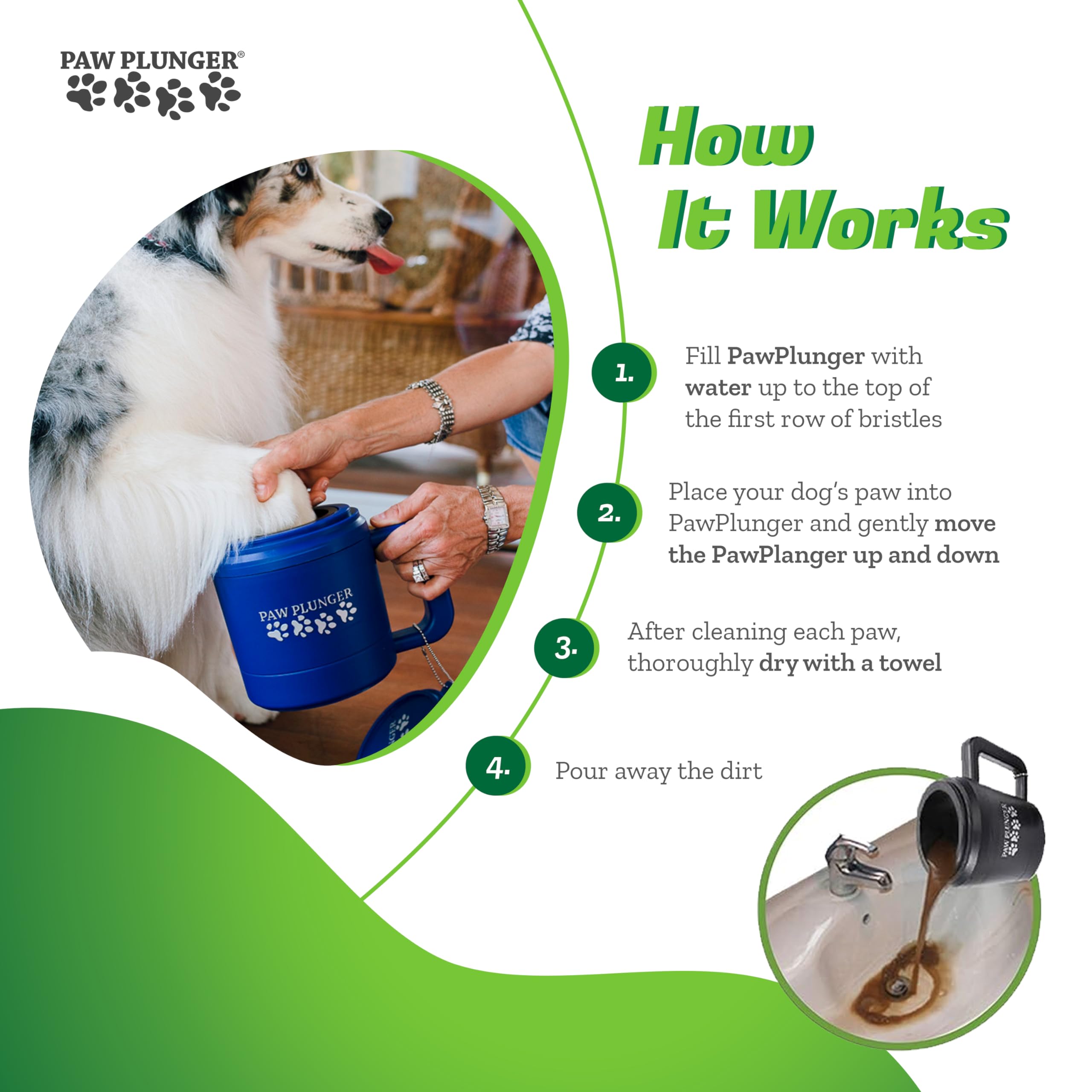 Paw Plunger – Dog Paw Cleaner - Puppy Essentials - Portable Dirty Paw Washer - Ideal For Small Dogs - Pink