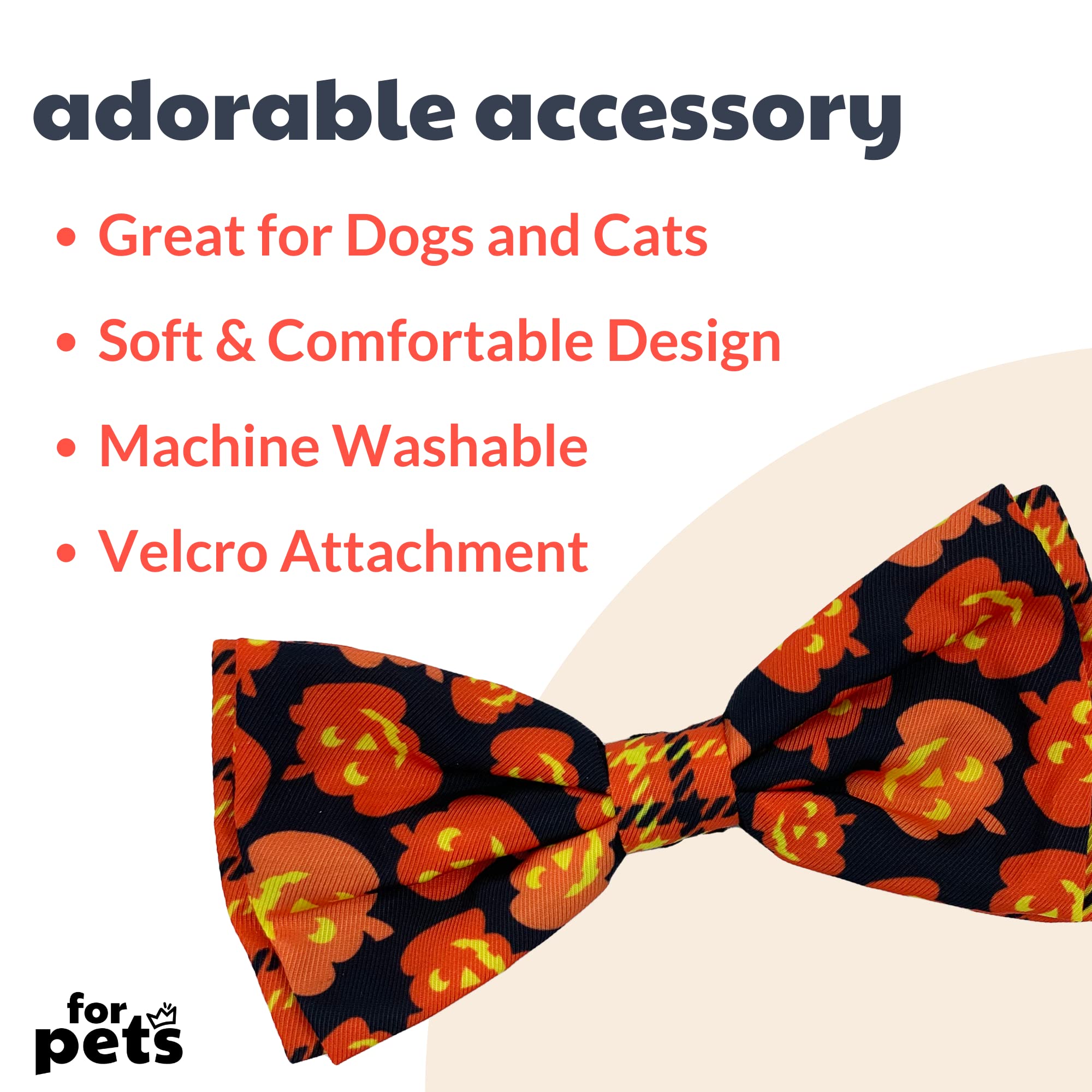 Huxley & Kent Bow Tie For Pets | Plaid-O-Lantern (Extra-Large) | Halloween Bow Tie Collar Attachment | Fun Bow Ties For Dogs & Cats | Cute, Comfortable, And Durable | H&K Bow Tie