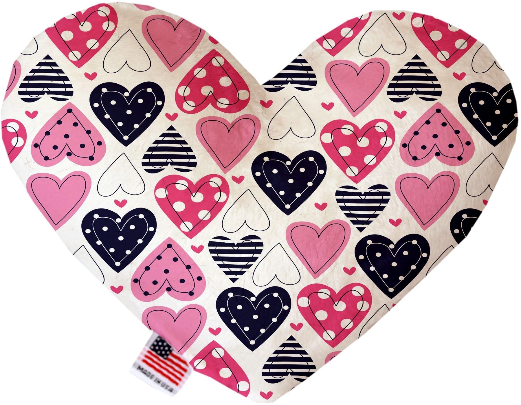 Pet and Dog Plush Heart or Bone Toy, "Valentine's Day Group" (Available in different sizes, and 8 different pattern options!) Sweet Paws 6" Plush Bone