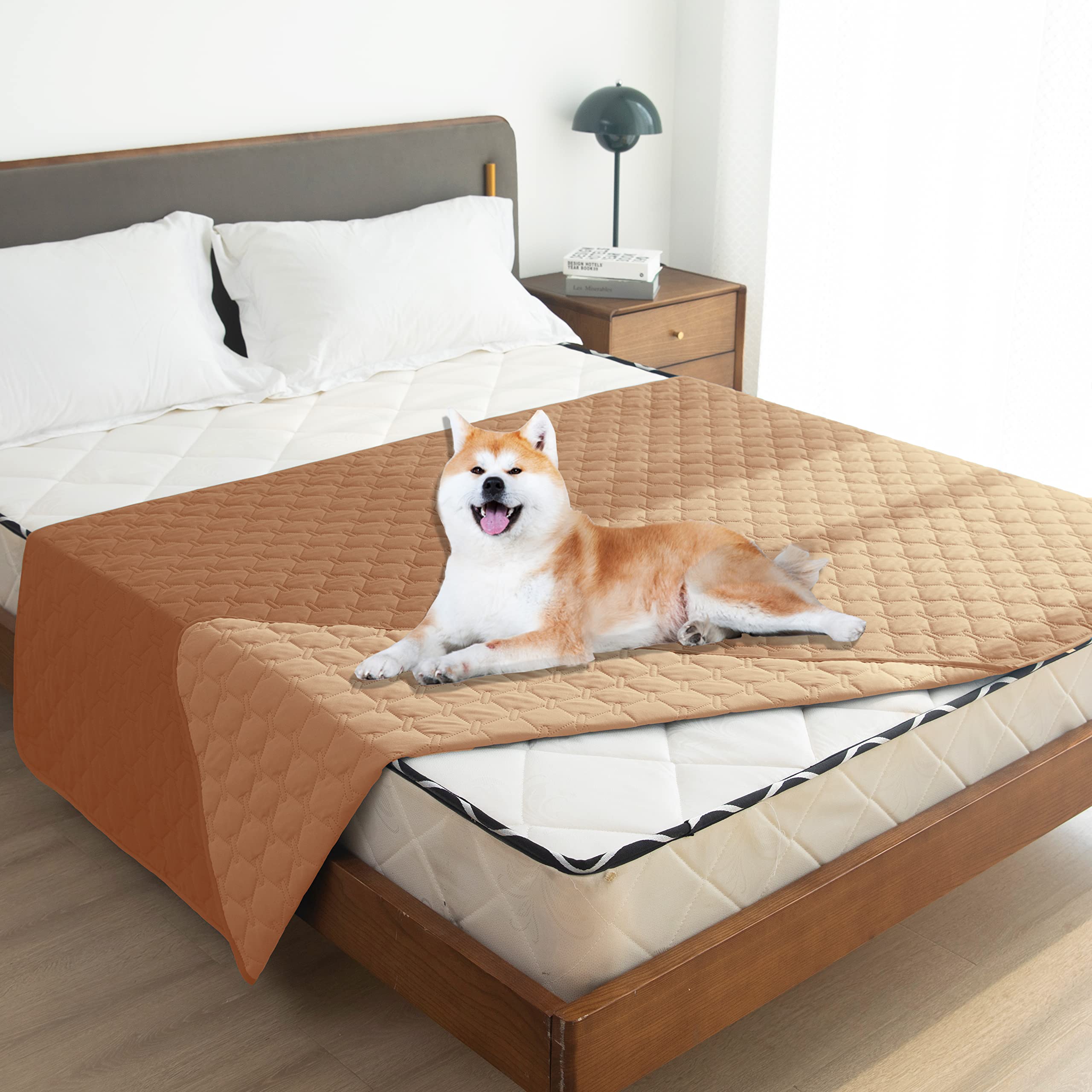 Gogobunny 100% Double-Faced Waterproof Dog Bed Cover Pet Blanket Sofa Couch Furniture Protector For Kids Children Dog Cat, Reversible(82X120 Inch (Pack Of 1), Dark Pumpkin/Light Pumpkin)