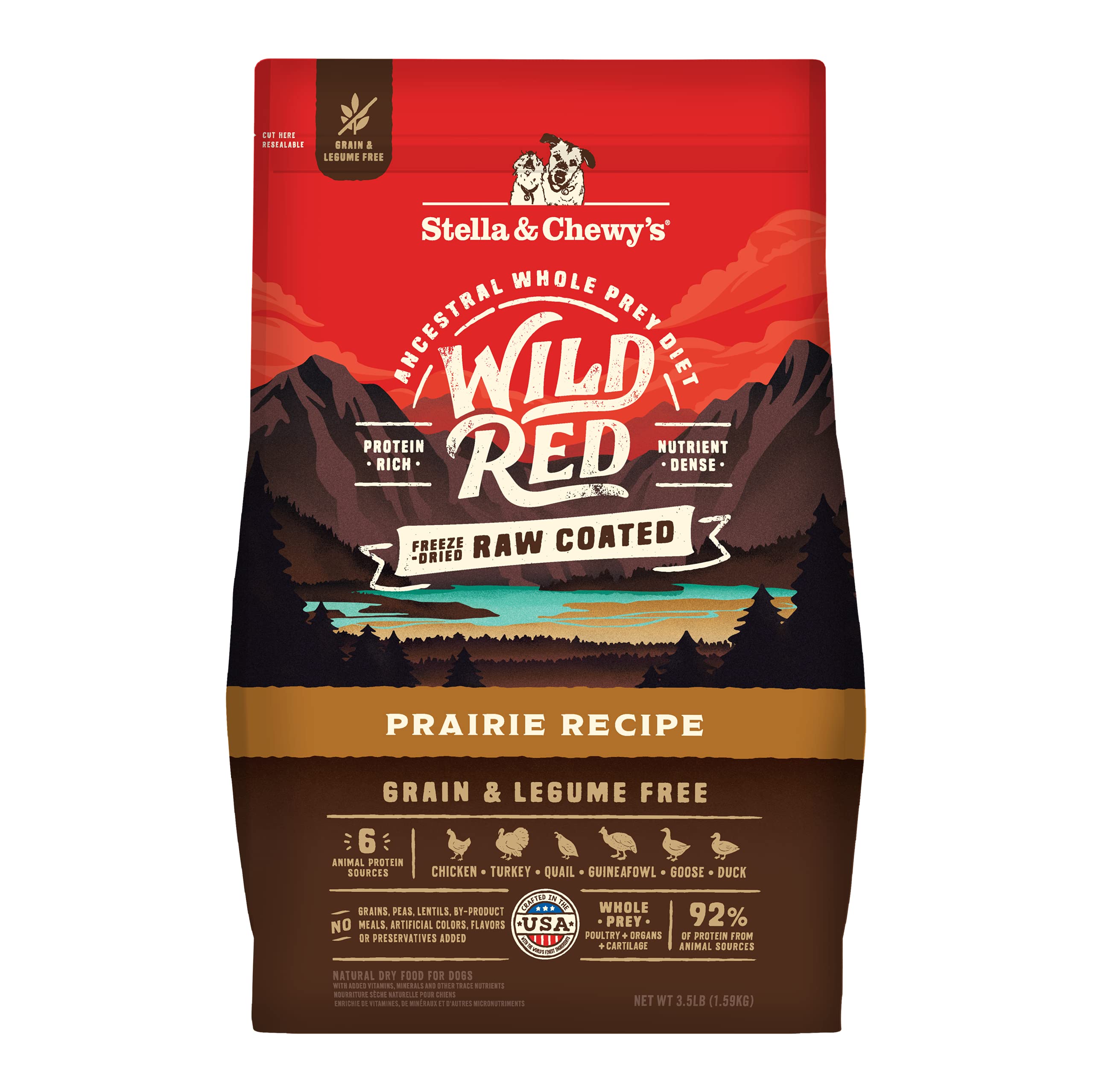 Stella & Chewys Wild Red Dry Dog Food Raw Coated High Protein Grain & Legume Free Prairie Recipe, 3.5 lb. Bag