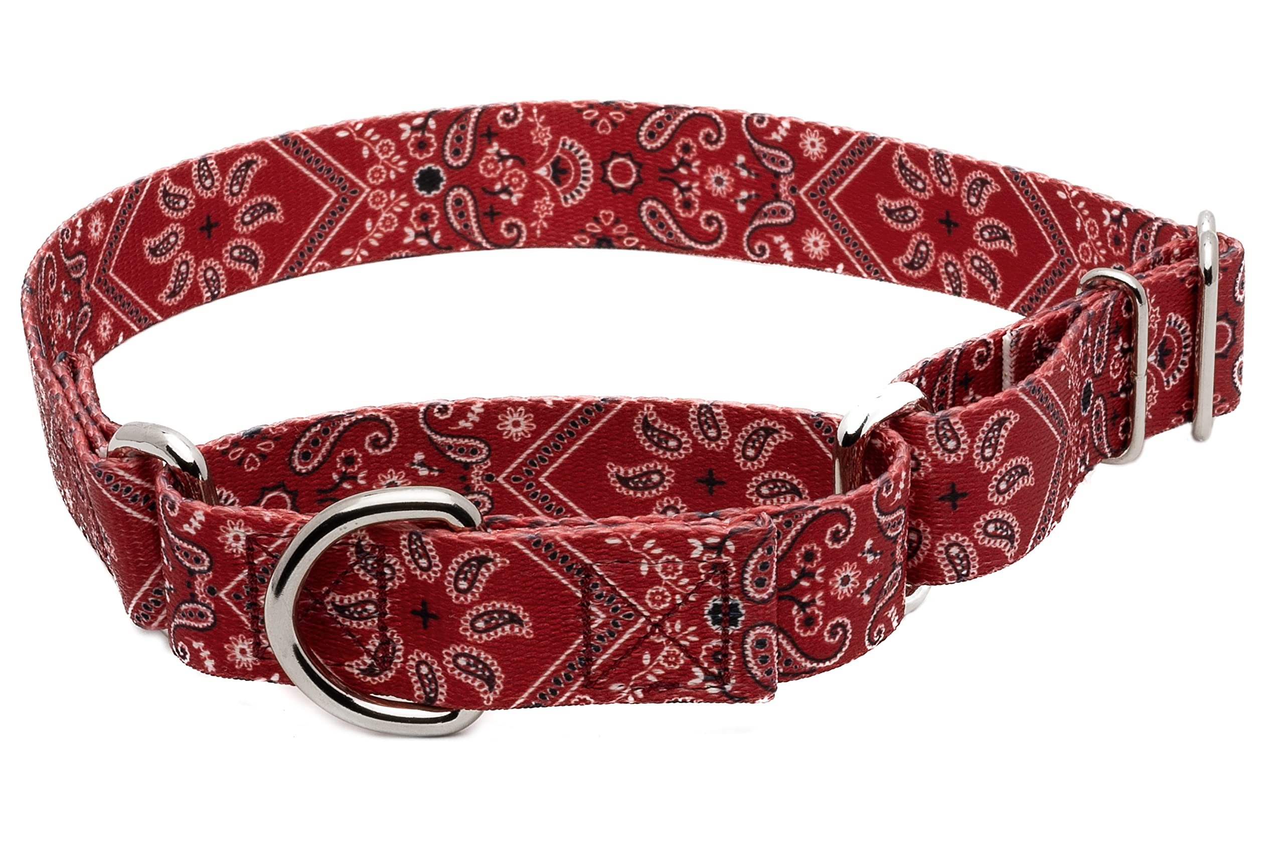 Country Brook Petz - Red Bandana Martingale Dog Collar - Country And Western Collection Featuring Rustic Designs (1/2 Inch, Extr