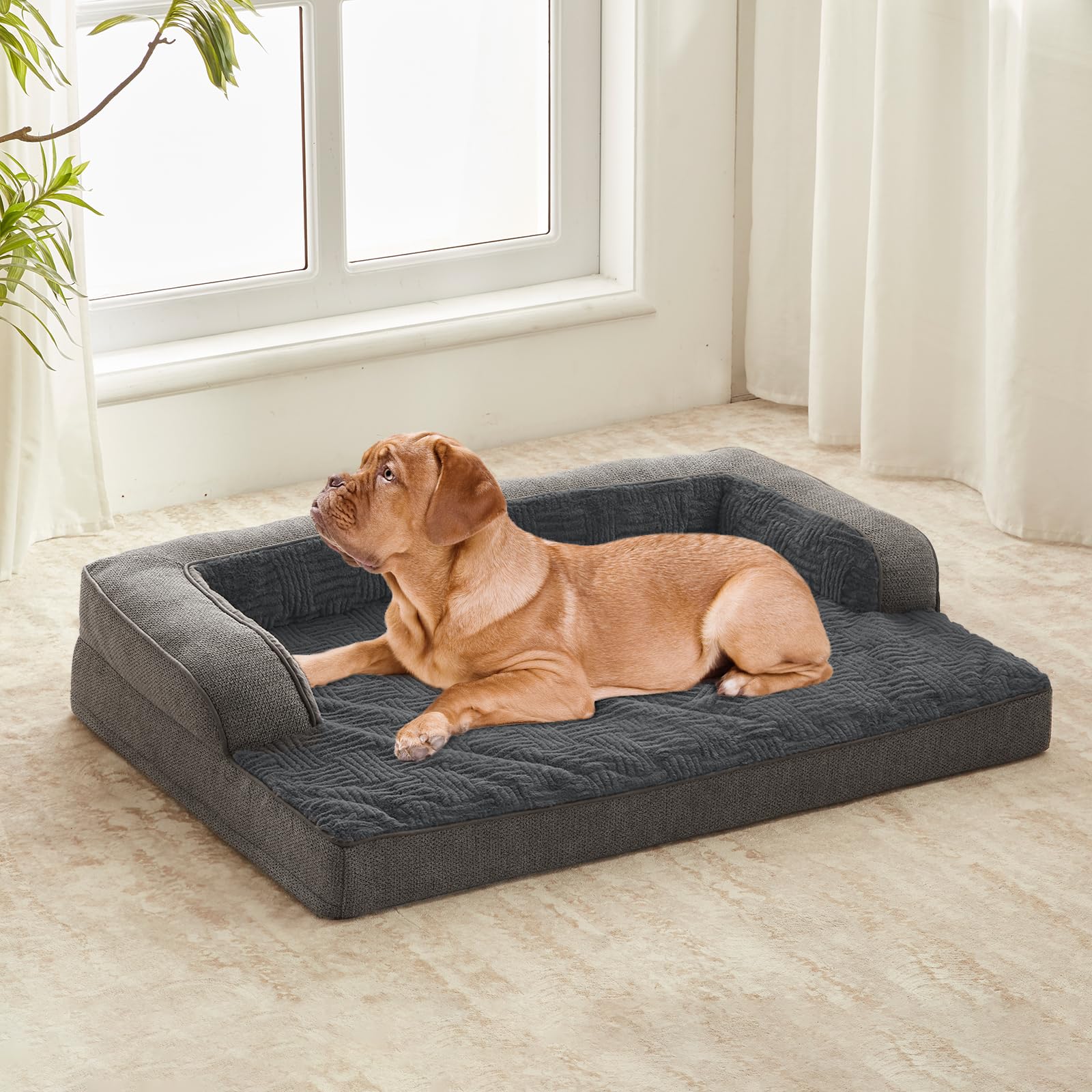 Windracing Dog Beds For Medium,Small Dogs,Orthopedic Dog Sofa Bed With Removable Washable Cover,Waterproof Egg Foam Pet Couch Be