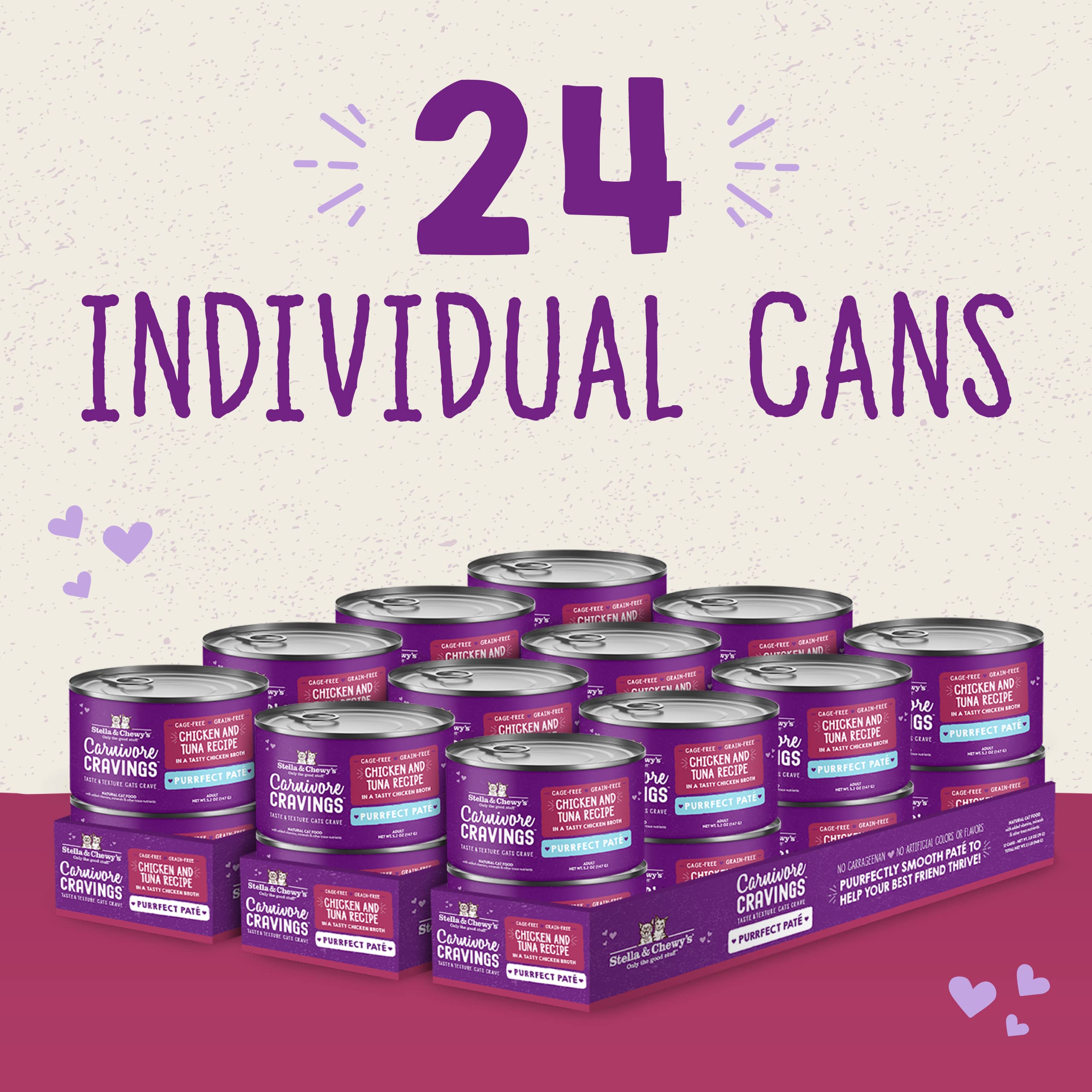 Stella & Chewys Carnivore Cravings Purrfect Pate Cans - Grain Free, Protein Rich Wet Cat Food - Chicken & Tuna Recipe - (2.8 Ou