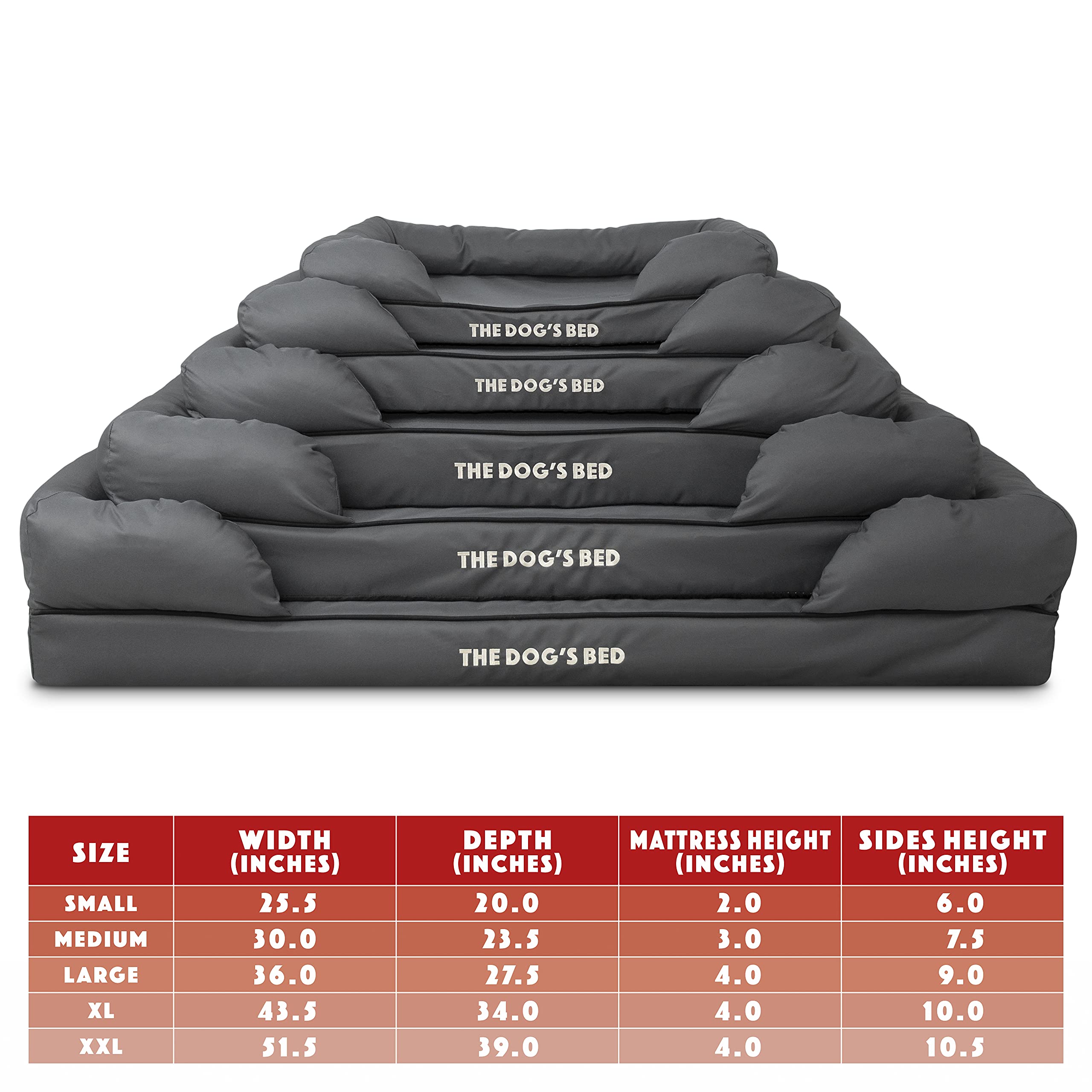 The Dogs Bed, Dog Bed XXL Grey 51.5x39, Memory Foam, Pain Relief: Arthritis, Hip & Elbow Dysplasia, Post Surgery, Lameness, Supp
