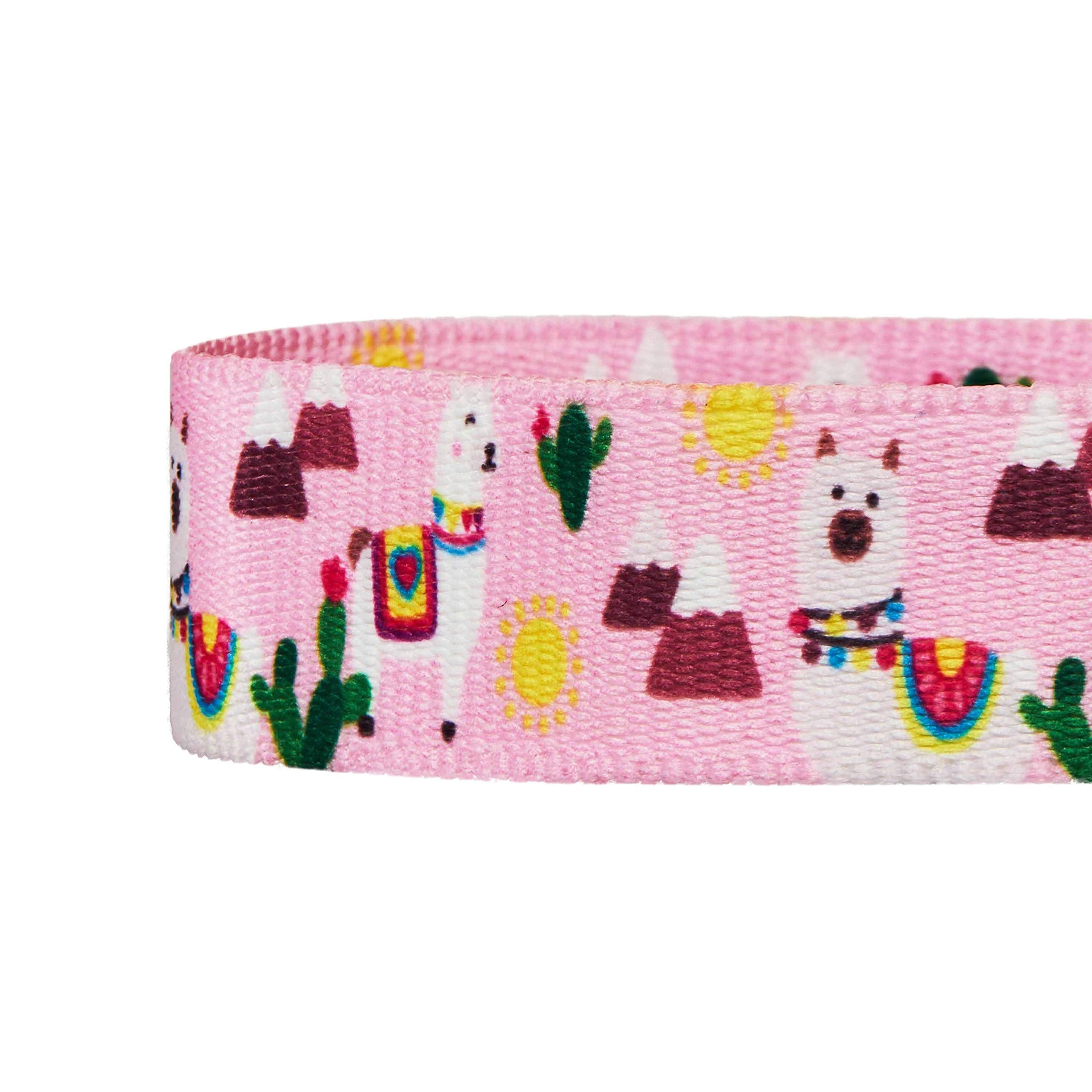 Blueberry Pet Happy Llamas Adjustable Dog Collar With Detachable D  Cor, Small, Neck 12''-16''