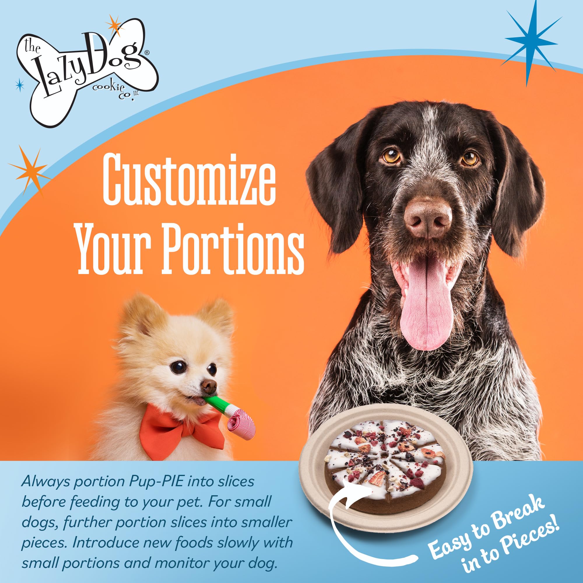 The Lazy Dog Cookie Co. Original Pup-Pie, Happy Adoption Day, Dog Celebration Treat, Gotcha Day, Pre-Sliced into 10 Dog Biscuits