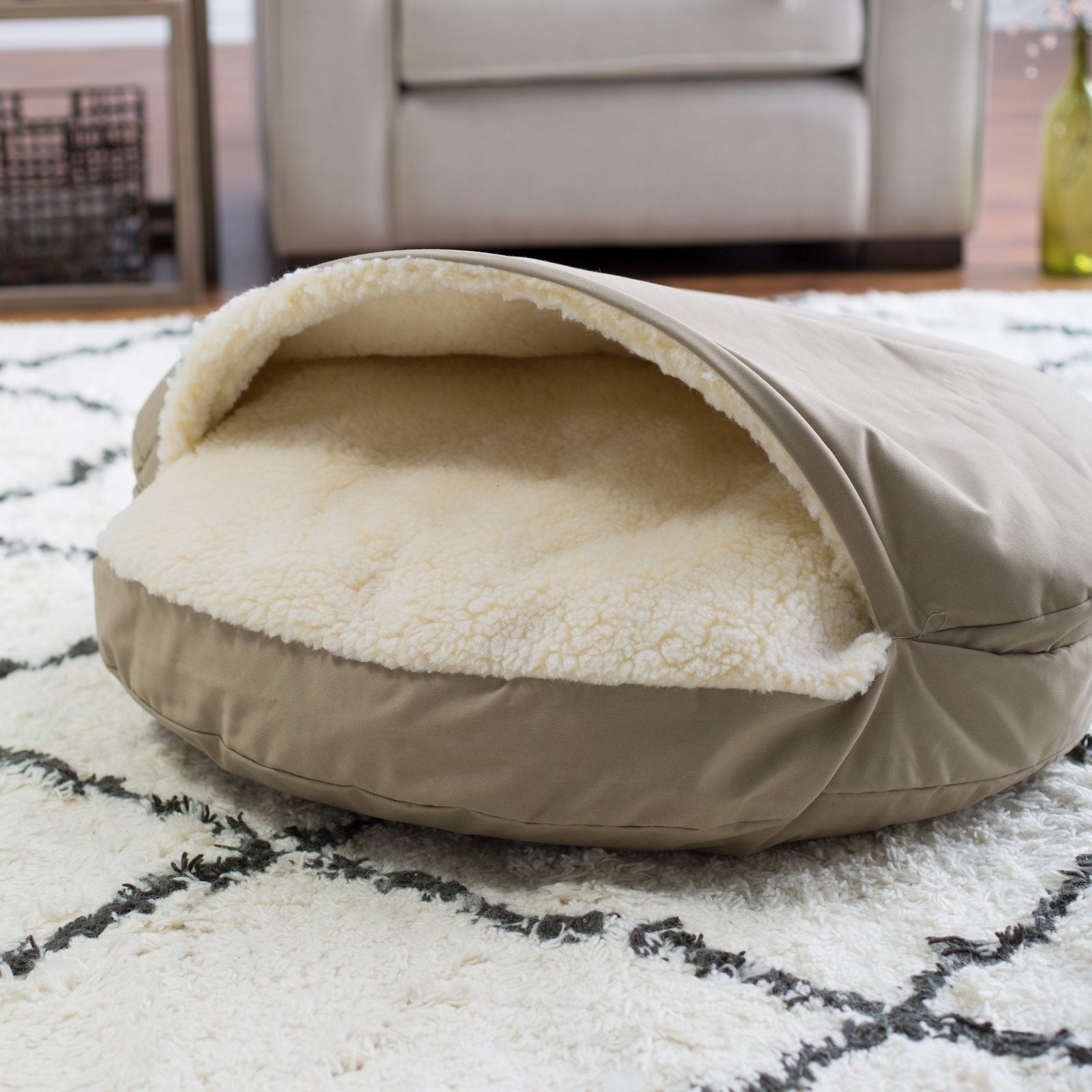 Snoozer Classic Poly-Cotton Cozy Cave Pet Bed, Extra Large, Navy
