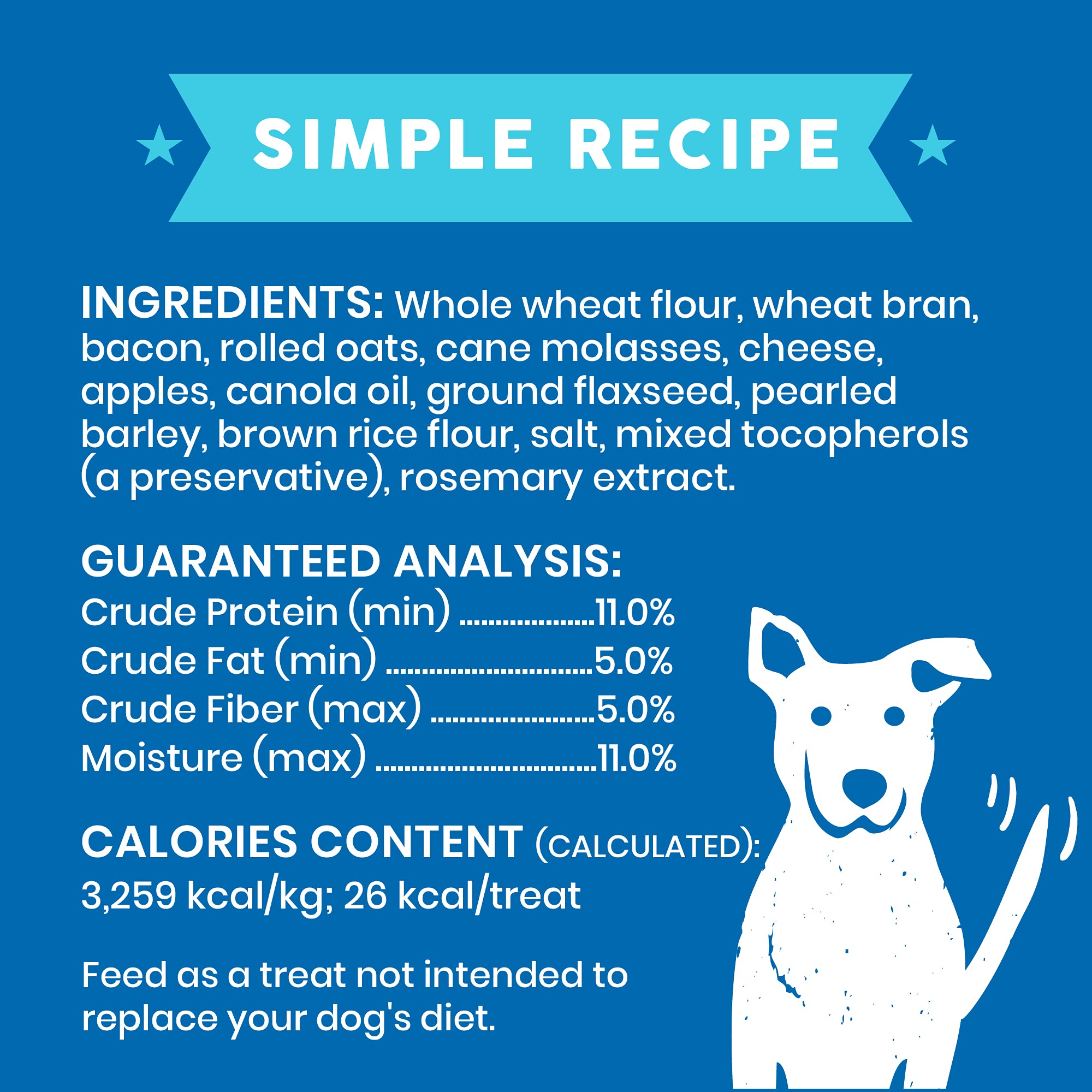 Cloud Star Wag More Bark Less Oats & Grains Crunchy Dog Treats, Bacon, Cheese & Apples, 16 oz. Box