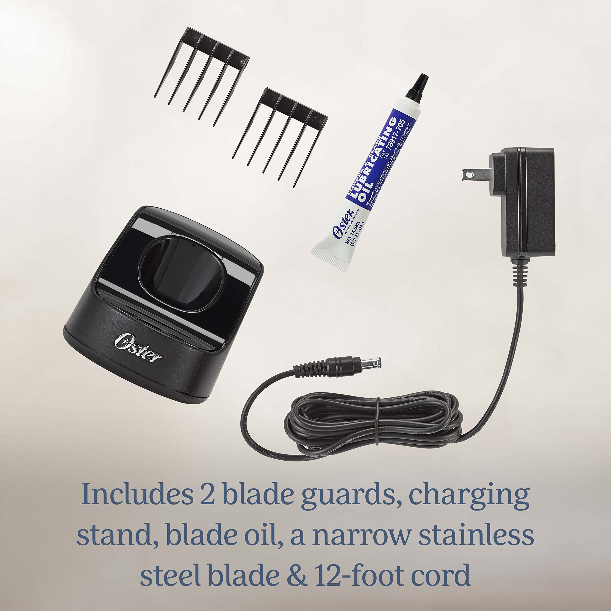 Oster Professional Cordless Animal Trimmer, Rechargeable Battery, Blue, Model 2143909, Stainless Steel
