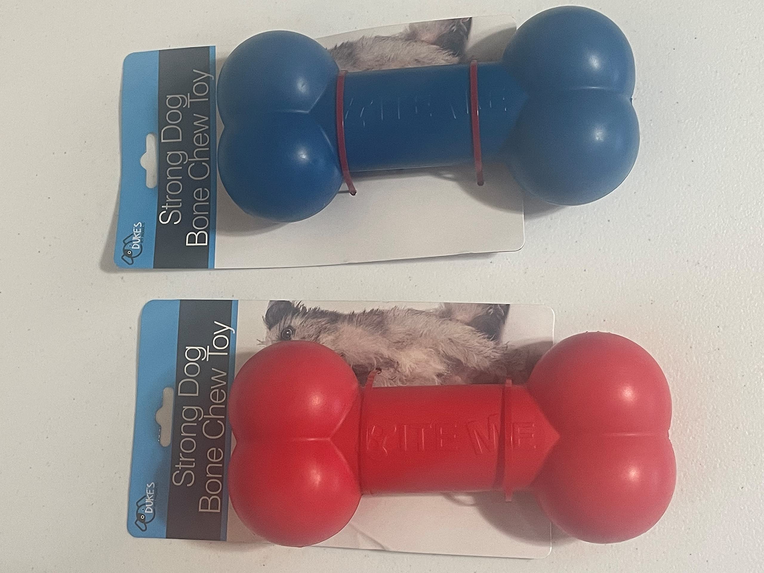 Duke'S Pet Products Strong Dog Bone Chew Toy (Red)