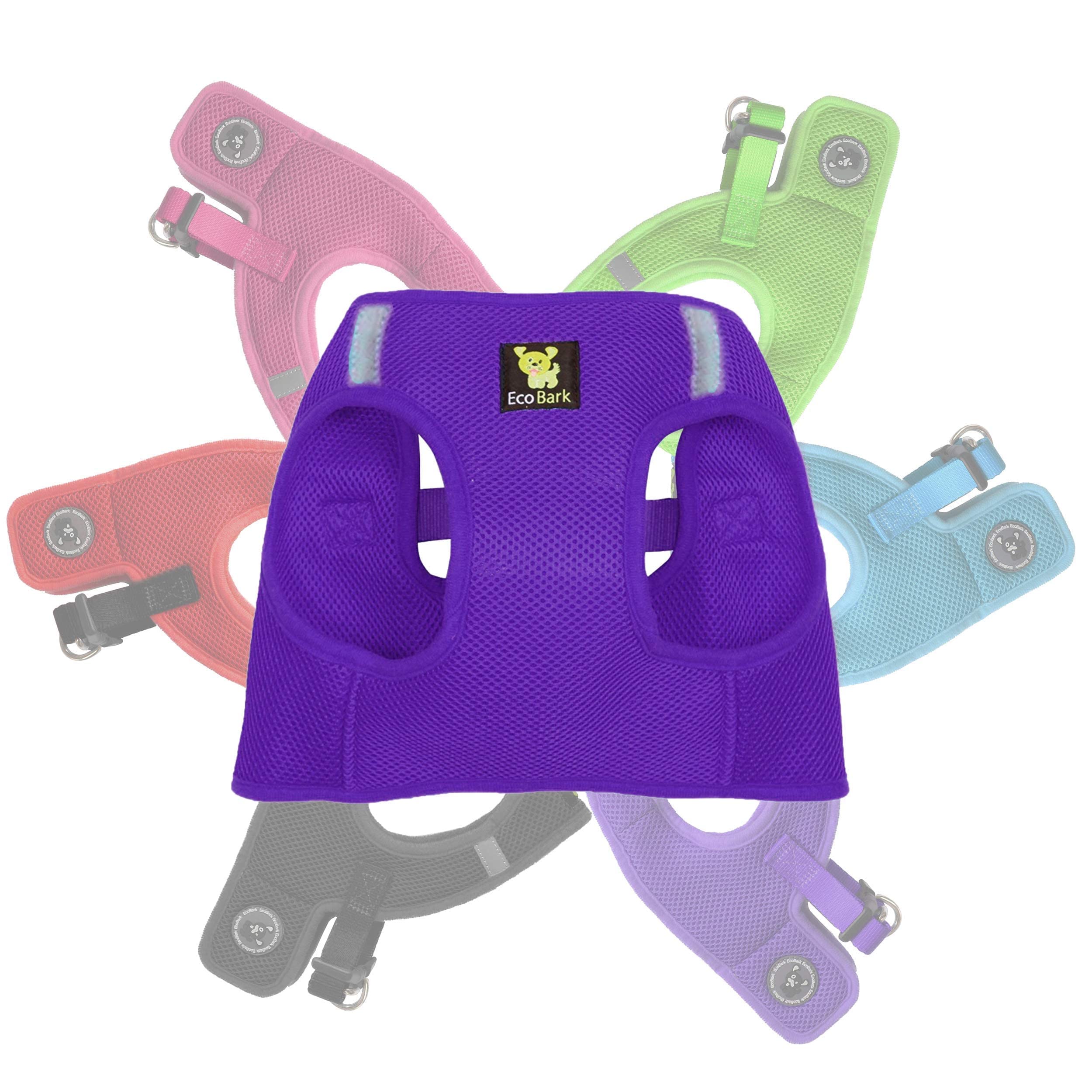 Ecobark Step In Dog Harness - Eco-Friendly Dog Harnesses For For Small & Medium Breed Dogs - Reflective And Adjustable Chest Body Halter Vest -Soft Luxurious Mesh (Purple, Xl)