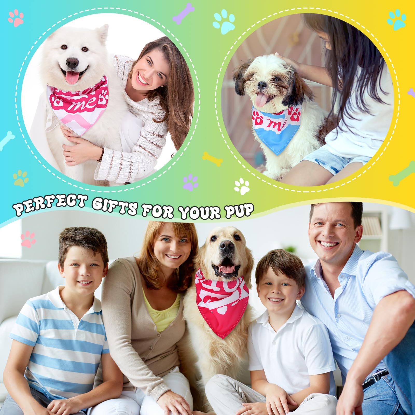 Huhumy 30 Pcs Dog Bandanas Bulk Pet Bibs Colorful Triangle Scarf Pet Bandanas For Medium Large Dogs Spring Summer Birthday Costu
