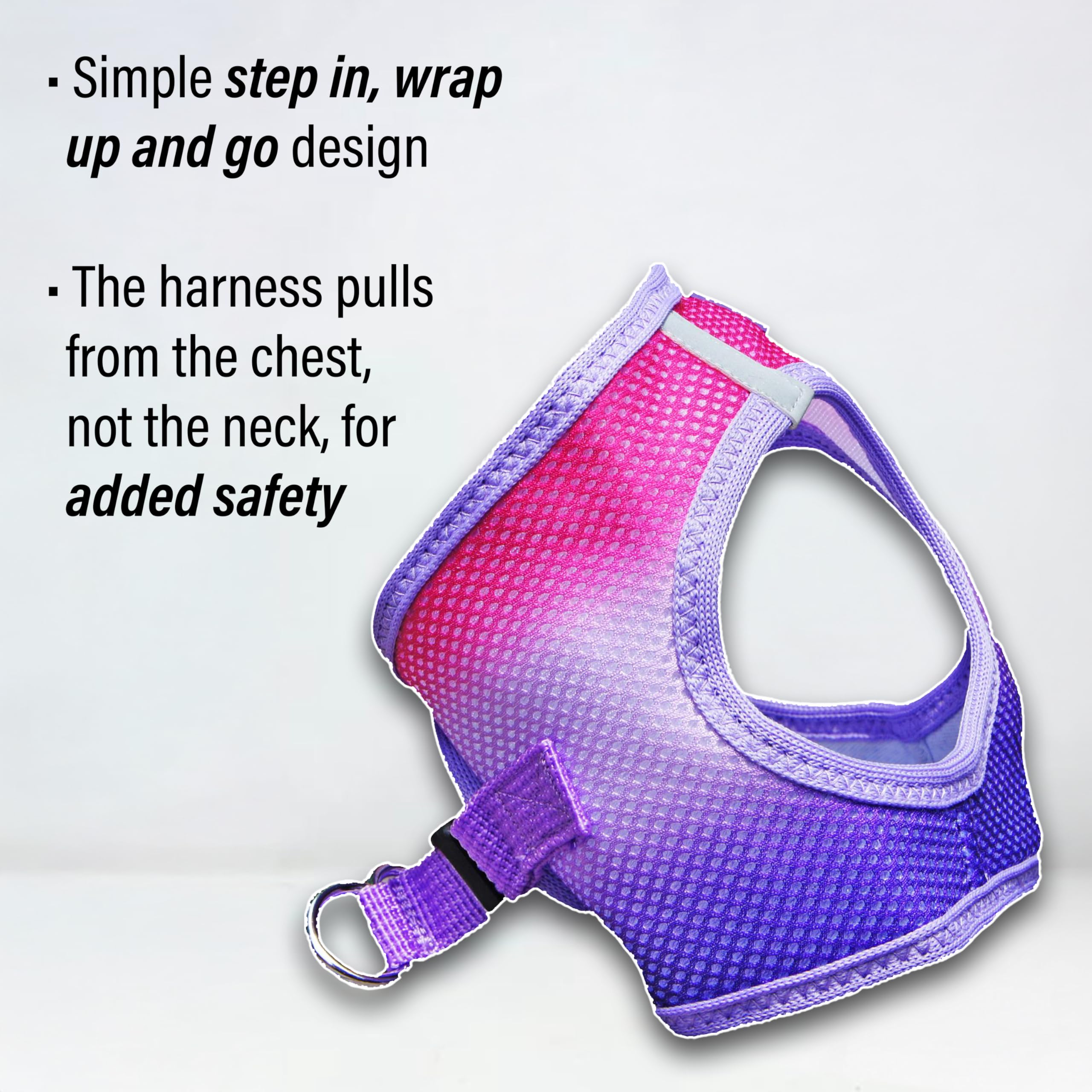 American River Choke Free Dog Harness Ombre Collection - Raspberry Sundae