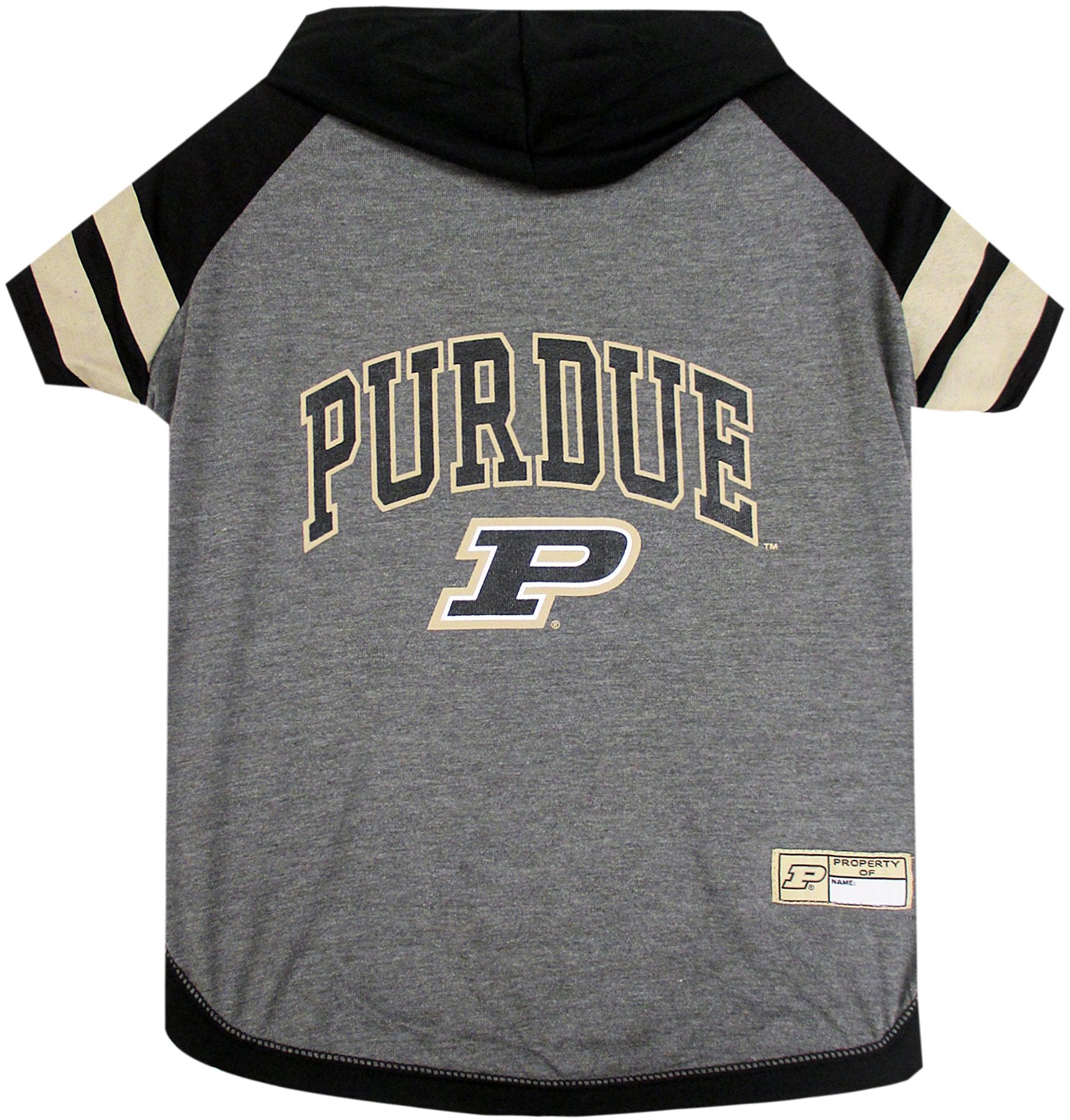 NCAA Purdue Boilermakers Hoodie for Dogs & Cats, Large Collegiate Licensed Dog Hoody Tee Shirt. Sports Hoody T-Shirt for Pets. C