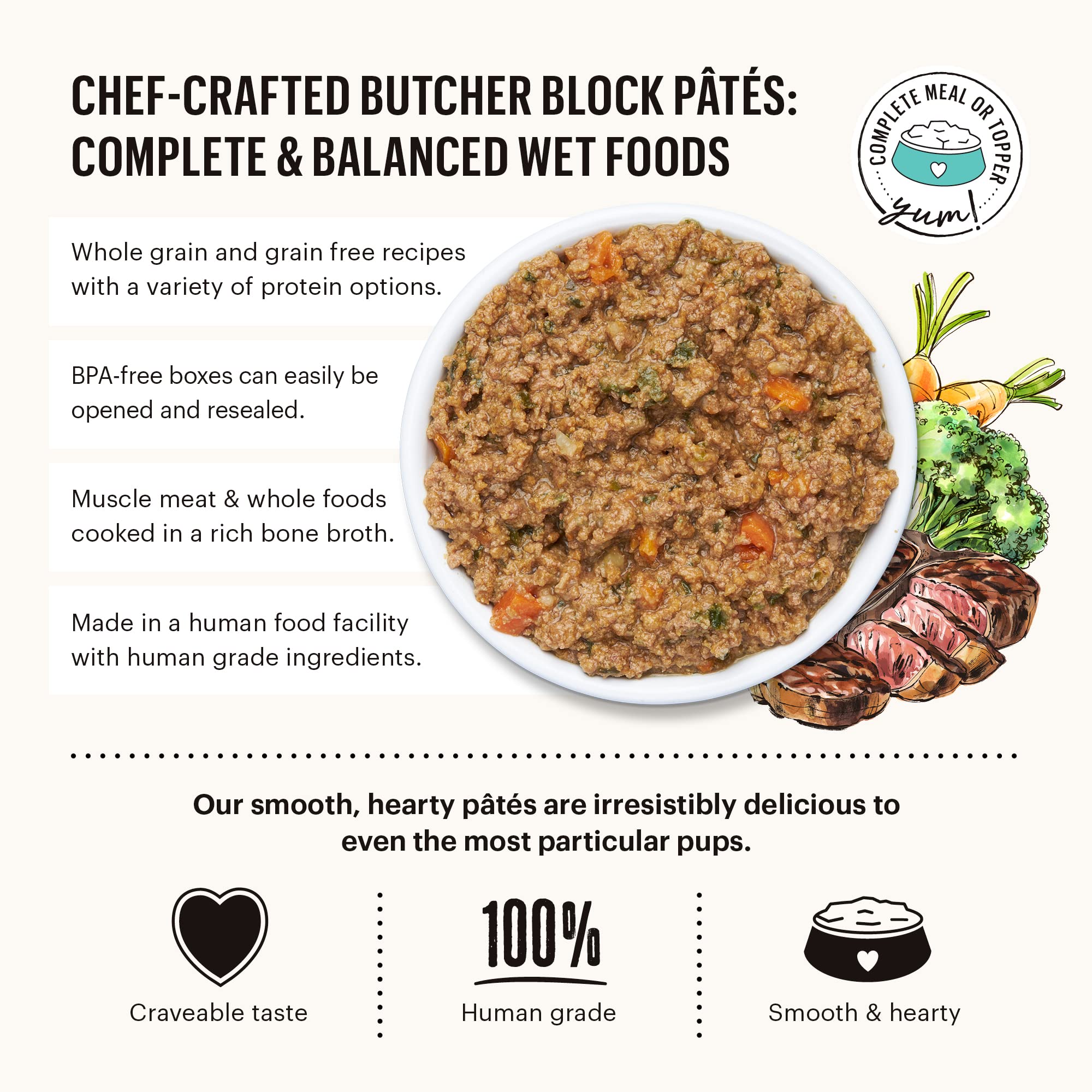 The Honest Kitchen Butcher Block Pt  : Turkey & Autumn Veggies Wet Dog Food, 10.5 oz (Pack of 6)