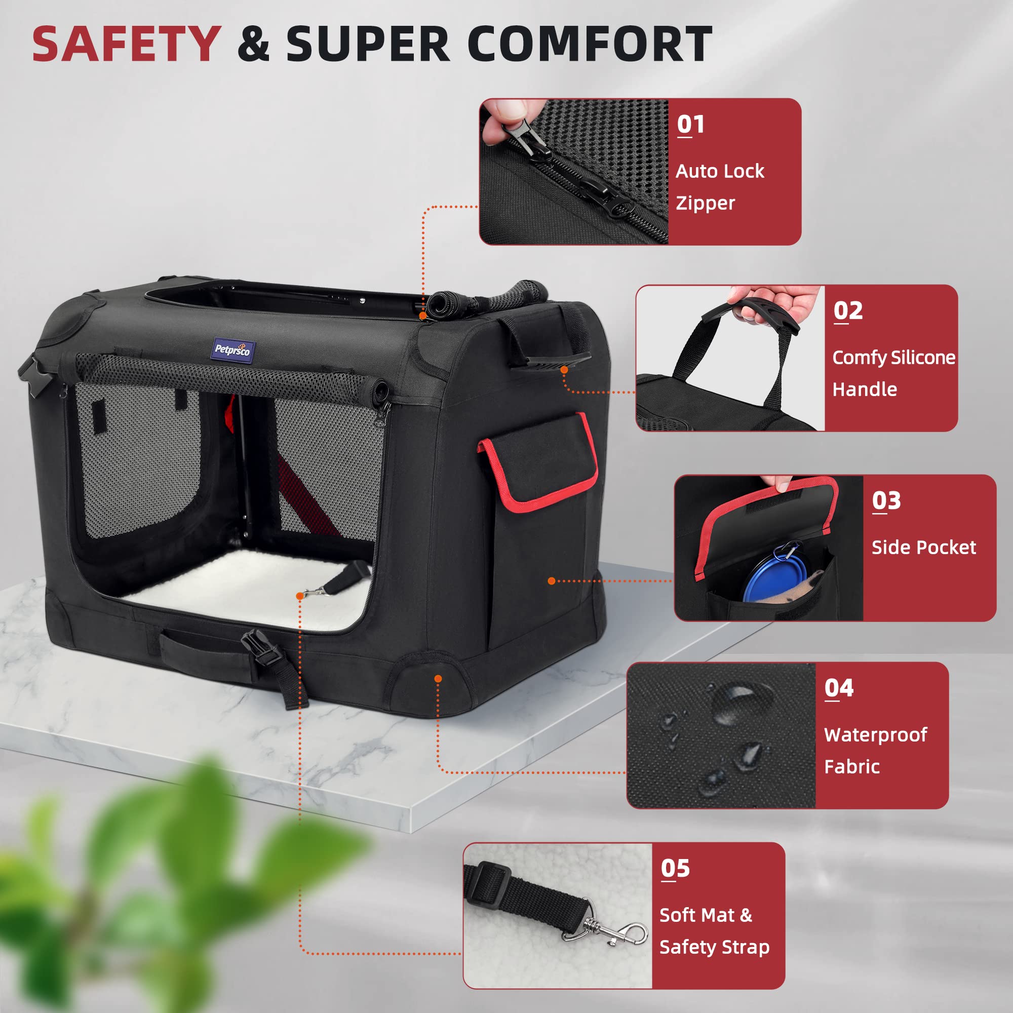 Petprsco Large Cat Carrier for 2 Cats Small Medium Dogs, Soft Pet Carrier 24x17x17 for Traveling with Warm Blanket Foldable Bowl