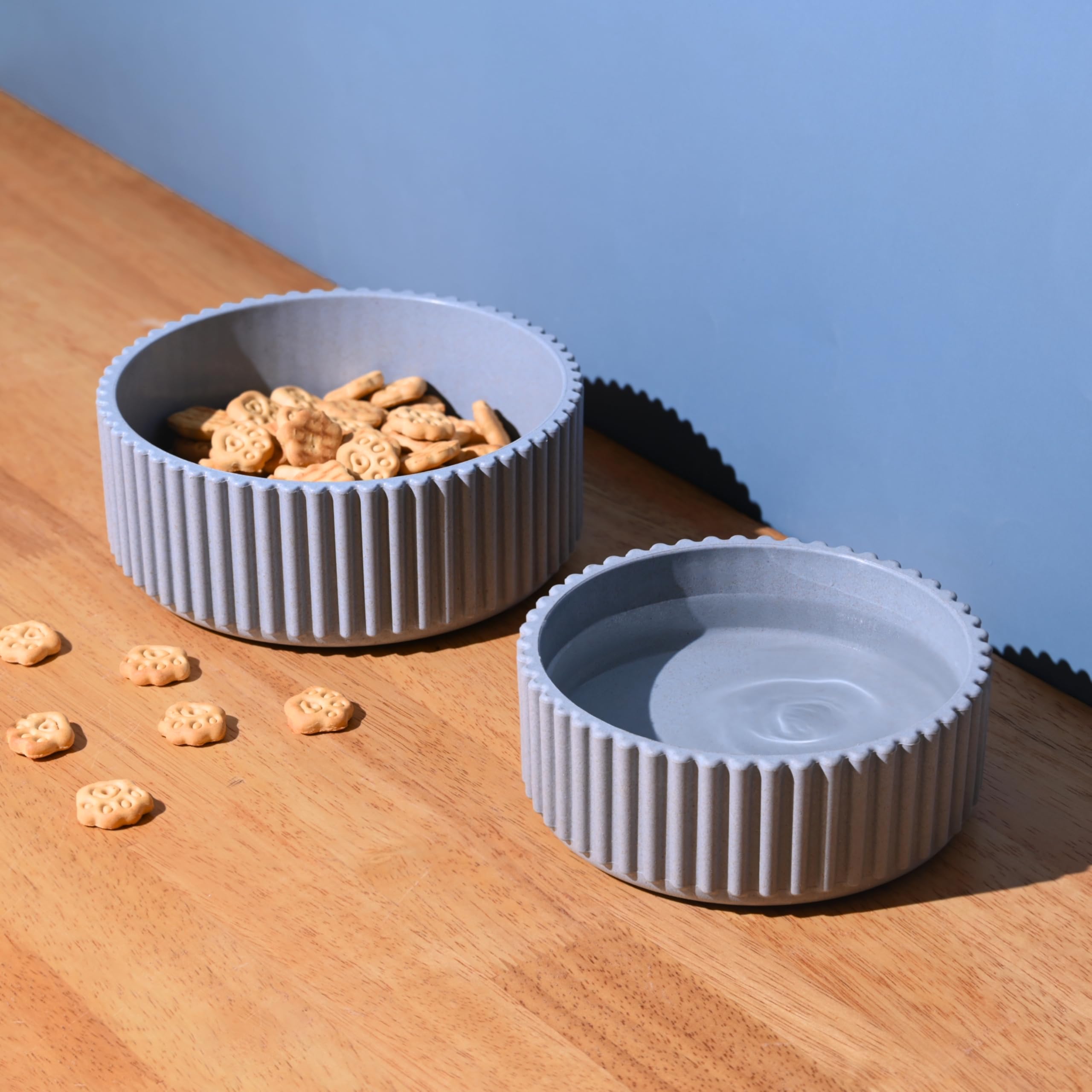 Eha Earth Friendly Ecocog Dog Food Bowl | Set Of 2, 750 Ml & 500 Ml | AntiSkid Dog Bowl | Pet Bowl Made With Rice Husk Biocompo