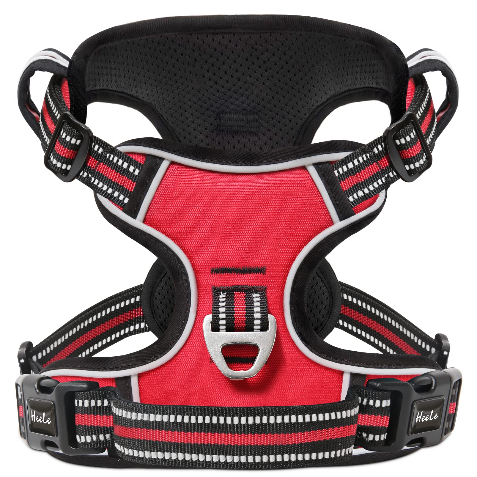 Heele Dog Harness, No Pull Adjustable Padded Reflective Harness For Small Medium Large Dogs With Handle For Walking Training, Re