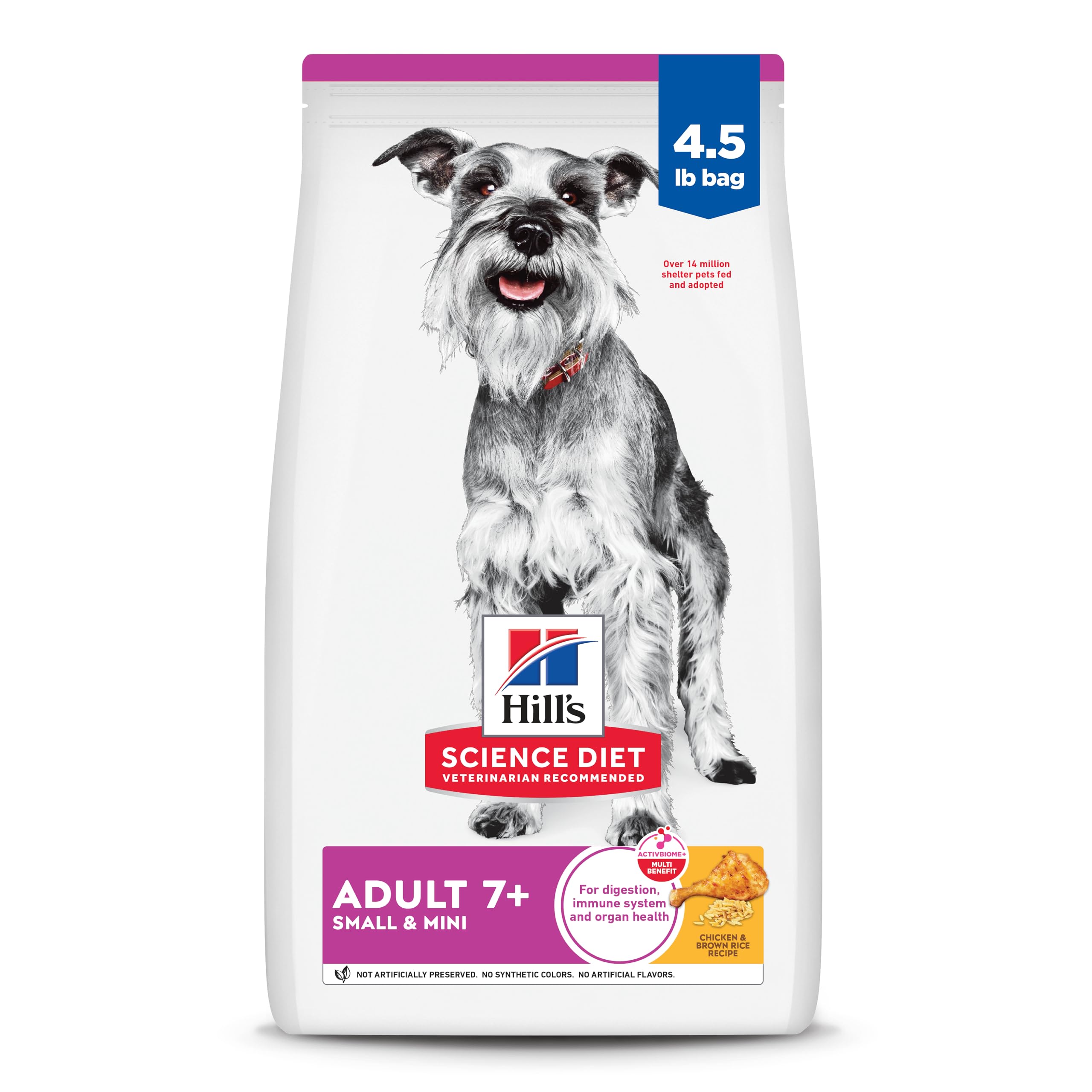 Hills Science Diet Small & Mini, Senior Adult 7+, Small & Mini Breeds Senior Premium Nutrition, Dry Dog Food, Chicken, Brown Ri