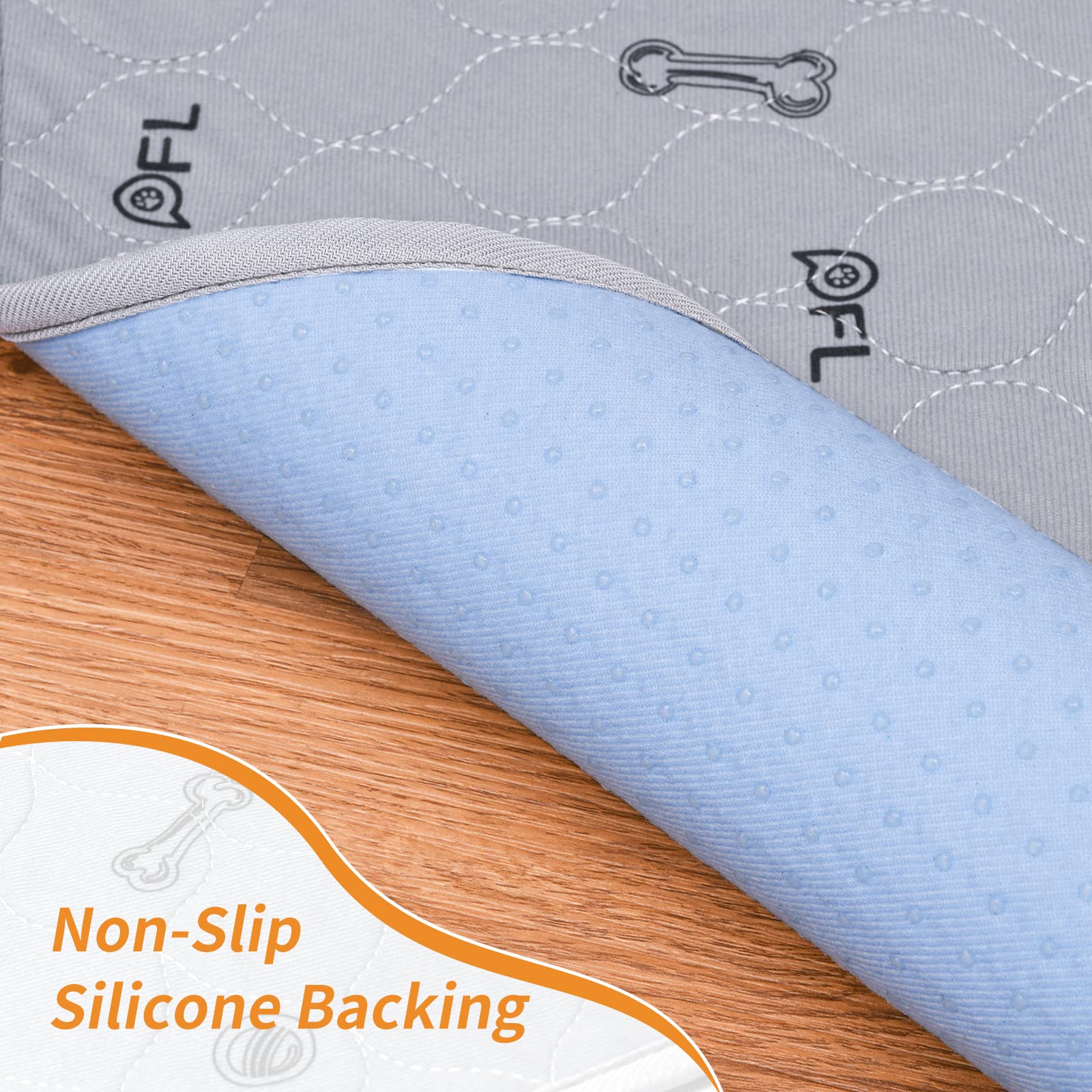 Dog Pee Pad Washable 65X48 Large, Fast Absorption Reusable Puppy Pads, Waterproof Pet Training Pads,Non-Slip Bone Print Whelping