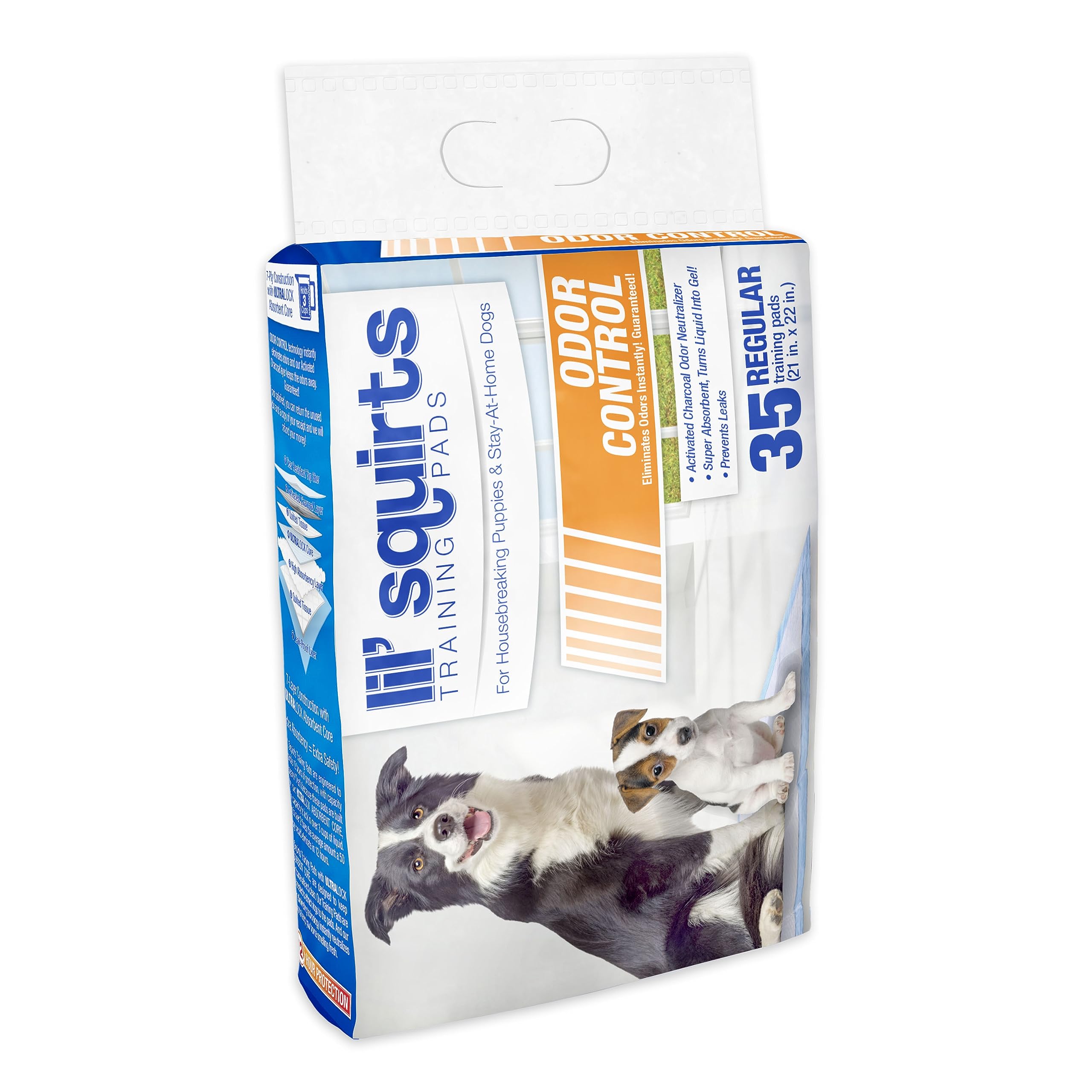 LIL SQUIRTS Training Pads with Charcoal Activated Odor Control 35ct