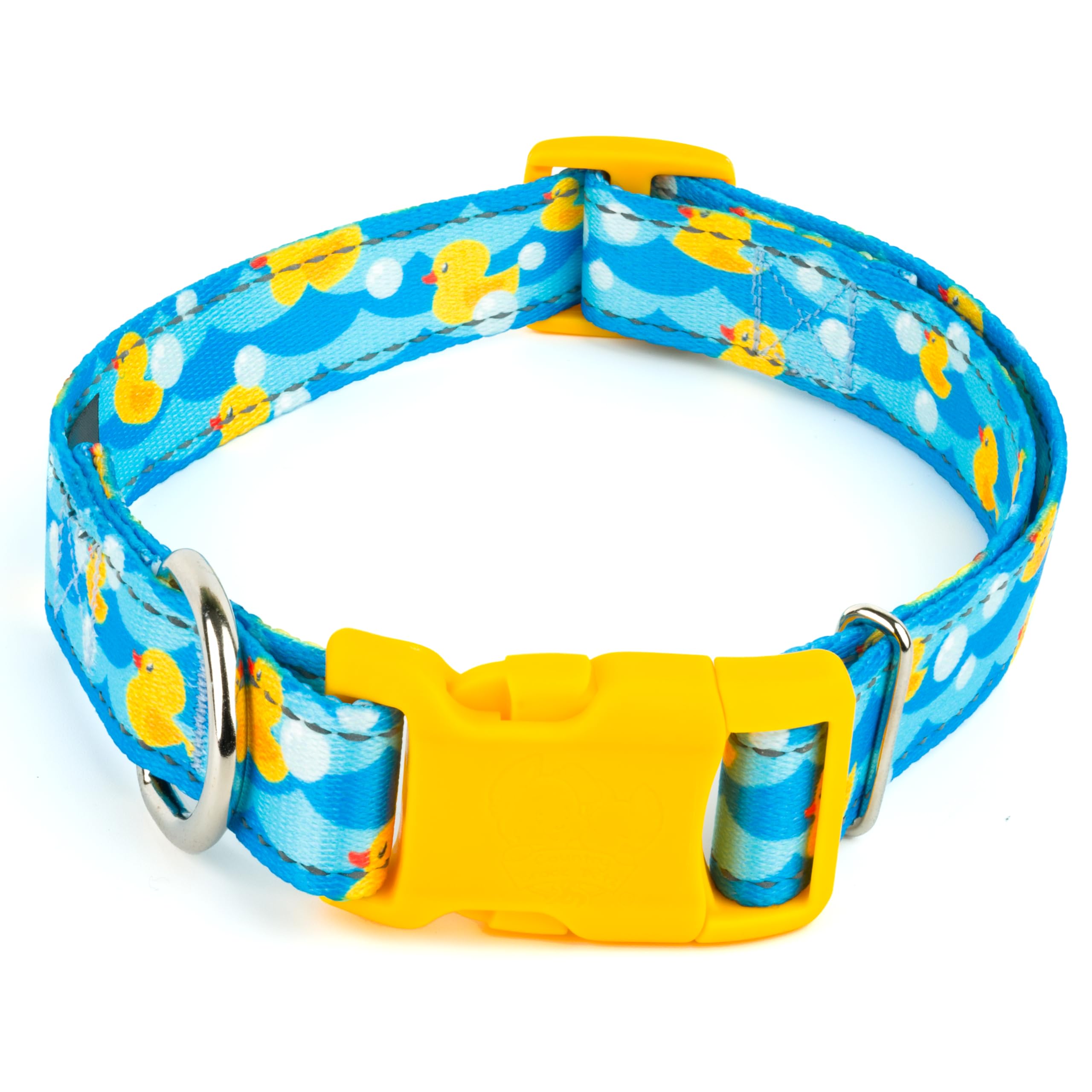 Country Brook Petz - Deluxe Just Ducky Reflective Dog Collar - Critter Corner Collection Featuring Night Safe Designs (1 Inch, E